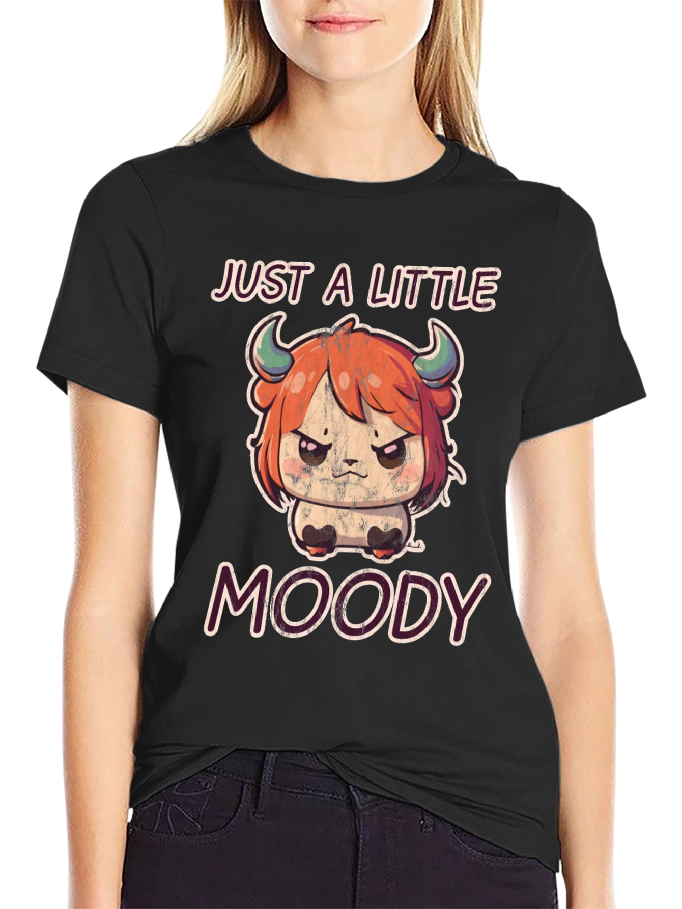 Just a Little Moody T-Shirt Cute Anime Style