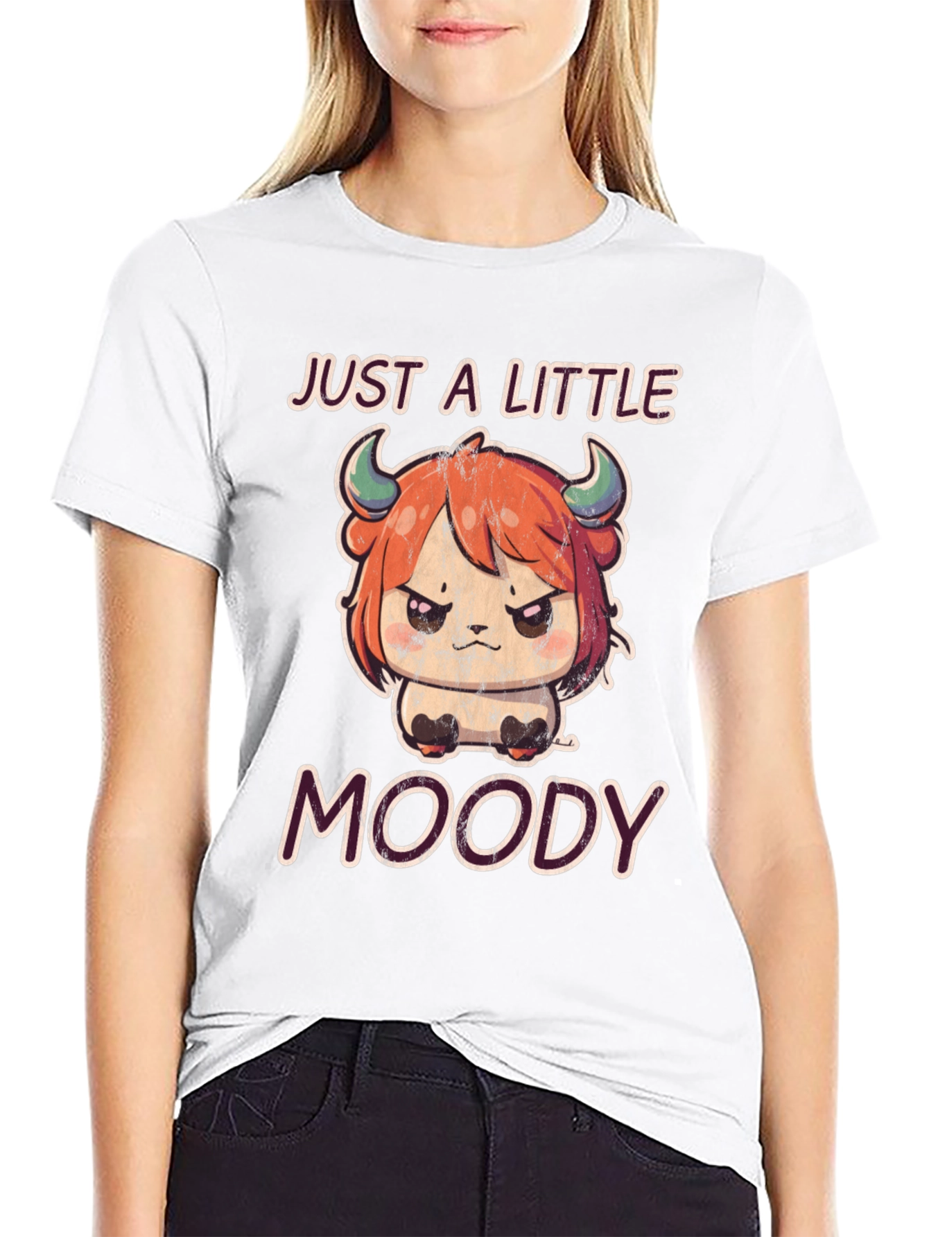 Just a Little Moody T-Shirt Cute Anime Style