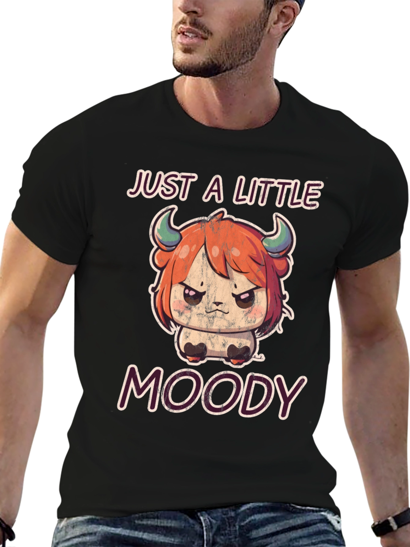 Just a Little Moody T-Shirt Cute Anime Style