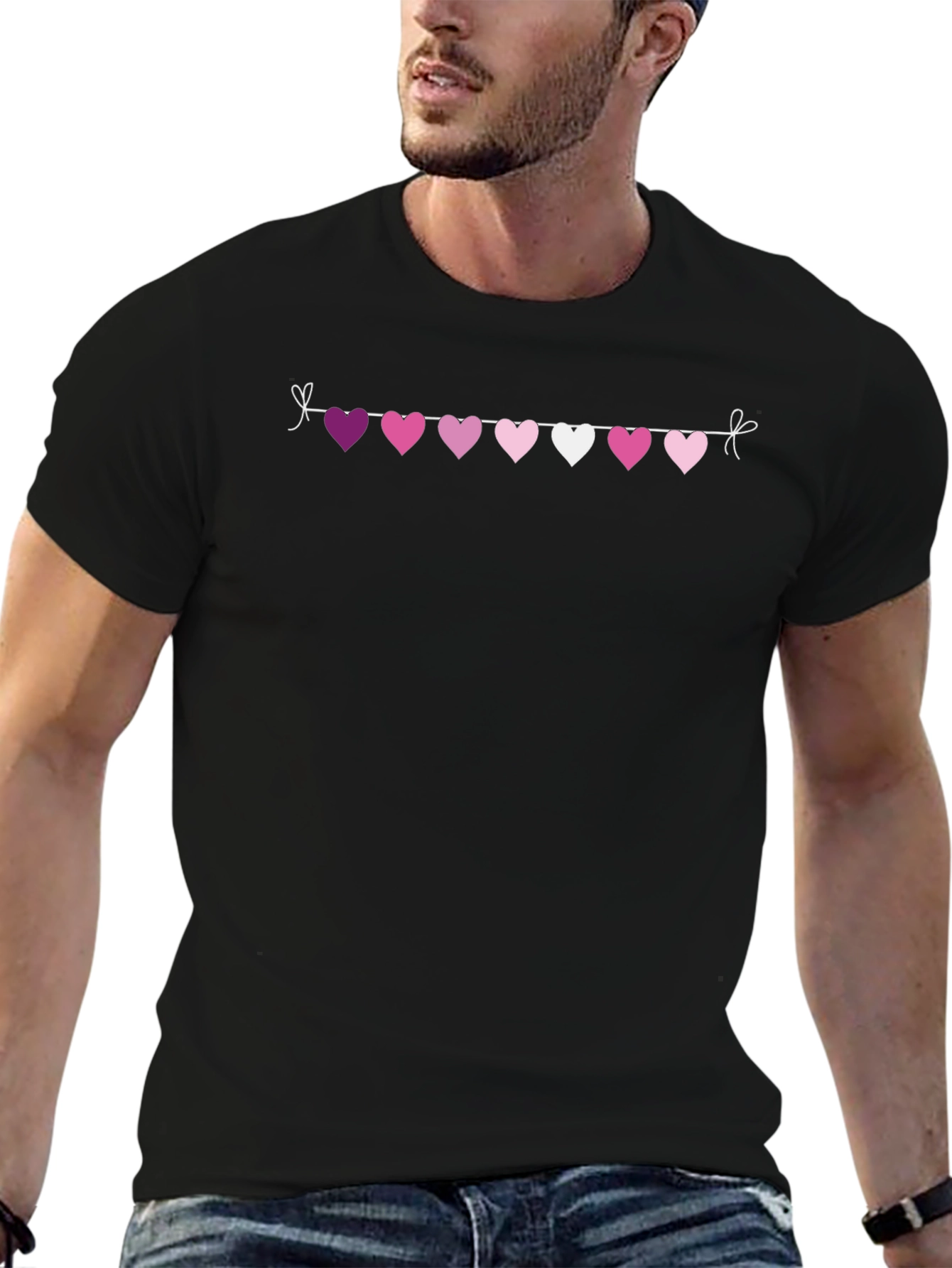 Heart Garland Graphic Tee - Romantic & Fun!