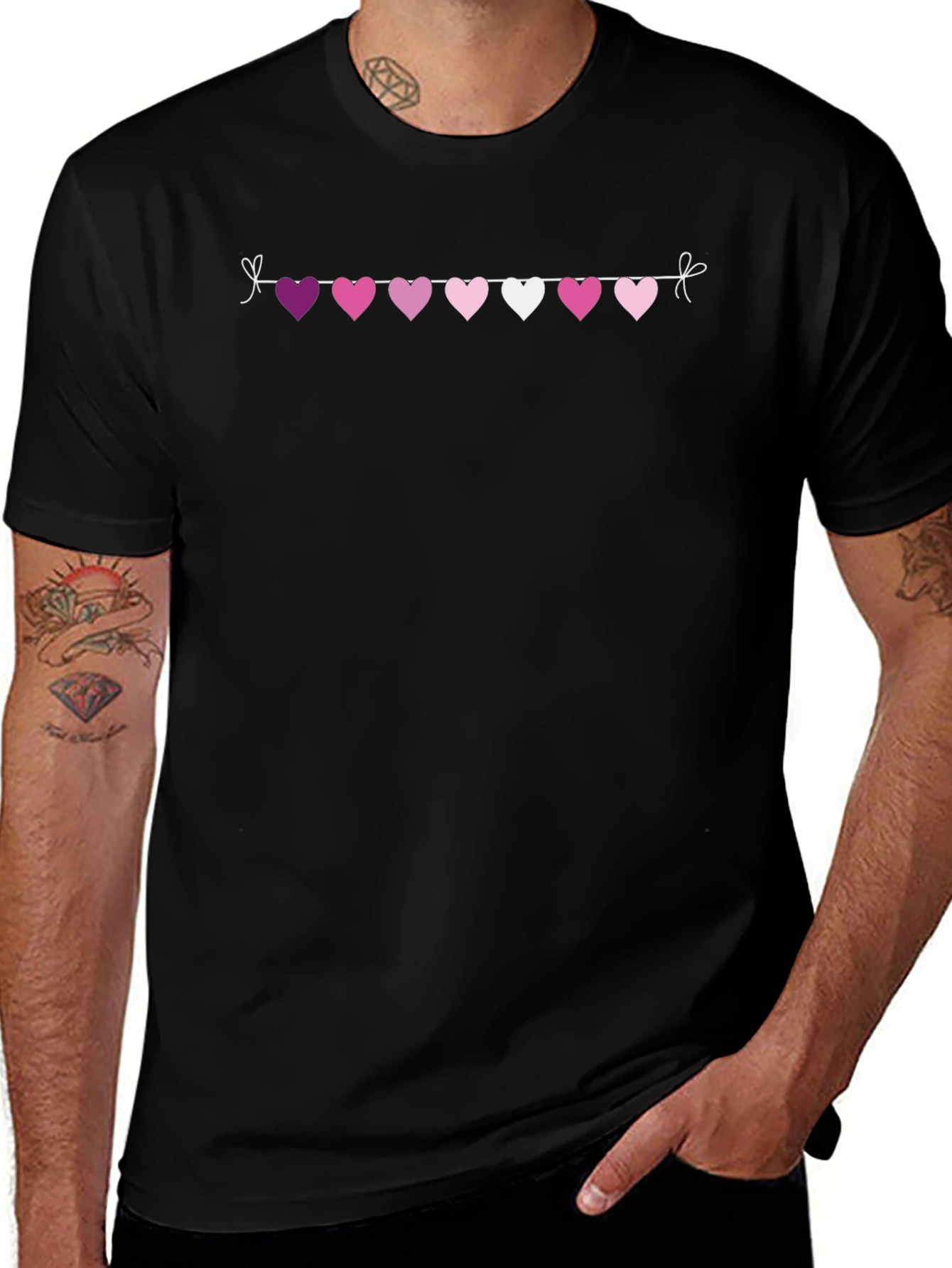 Heart Garland Graphic Tee - Romantic & Fun!