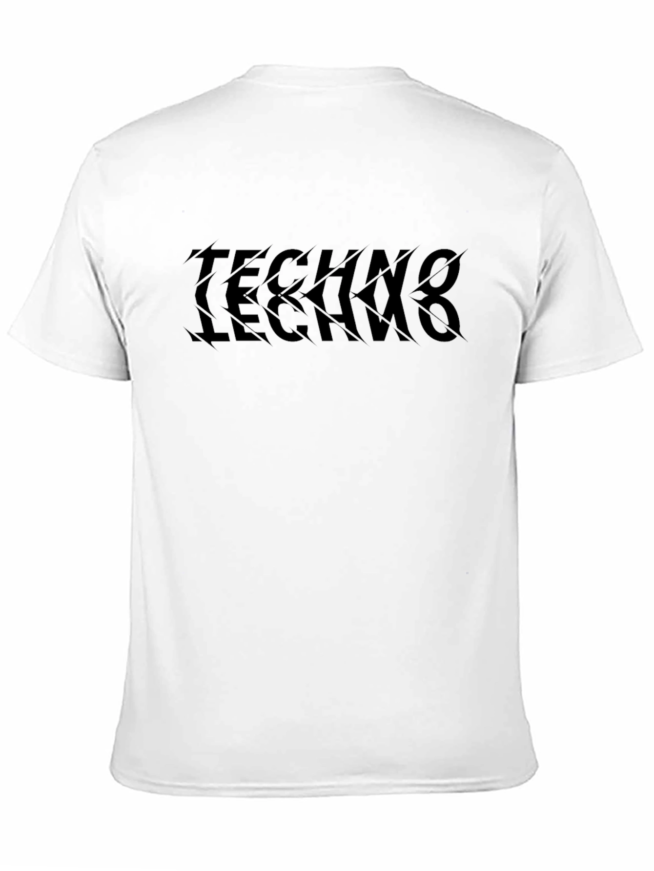 Techno Text Tee - Edgy Graphic Print T-Shirt
