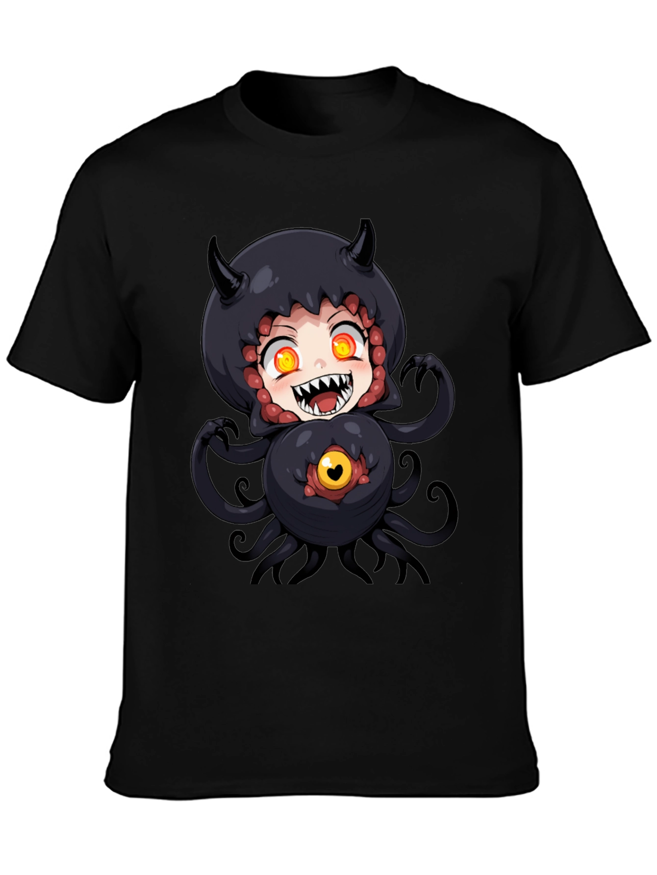 Anime Monster Graphic Black T-Shirt