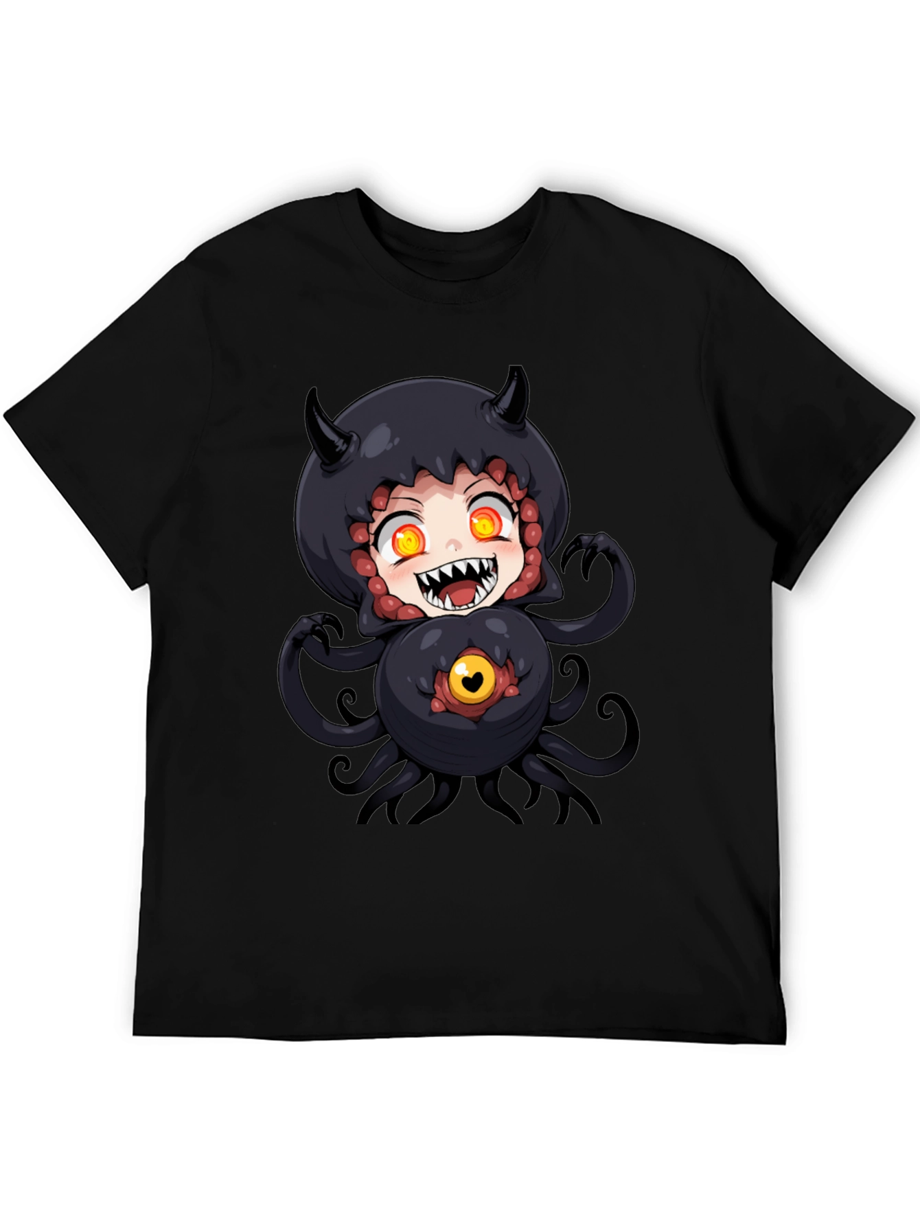 Anime Monster Graphic Black T-Shirt