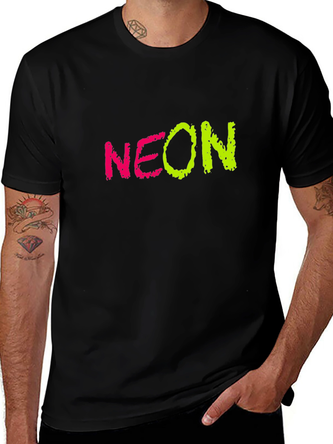 Neon Graphic Black T-Shirt
