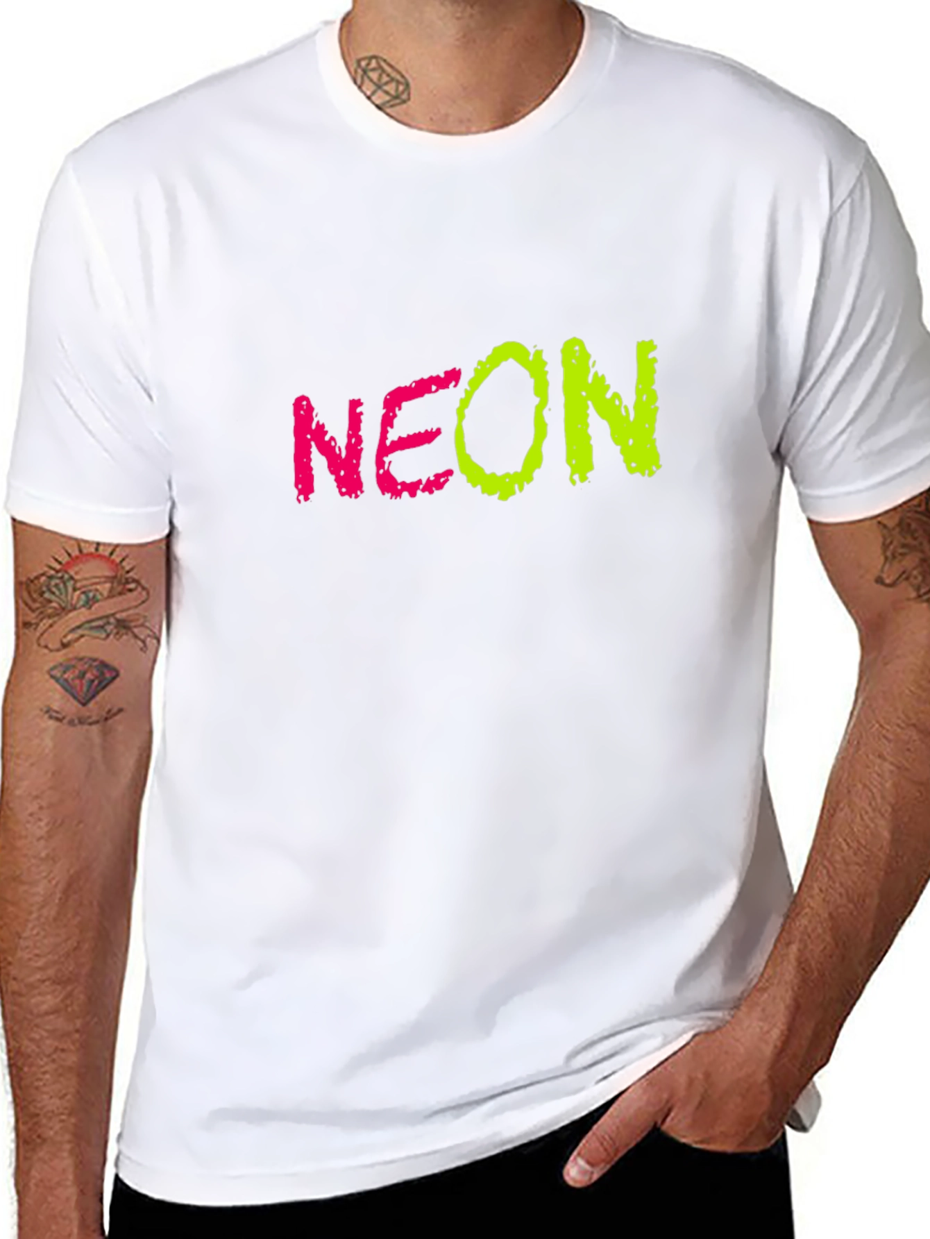Neon Graphic Black T-Shirt