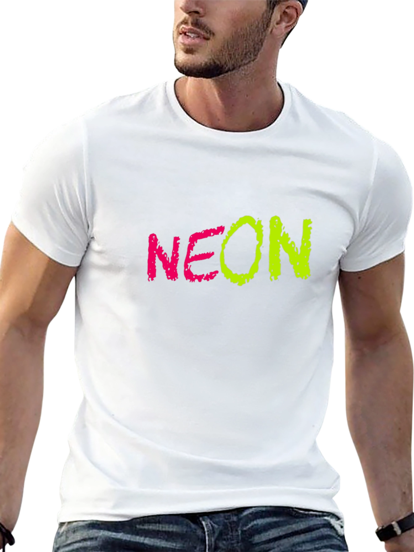 Neon Graphic Black T-Shirt