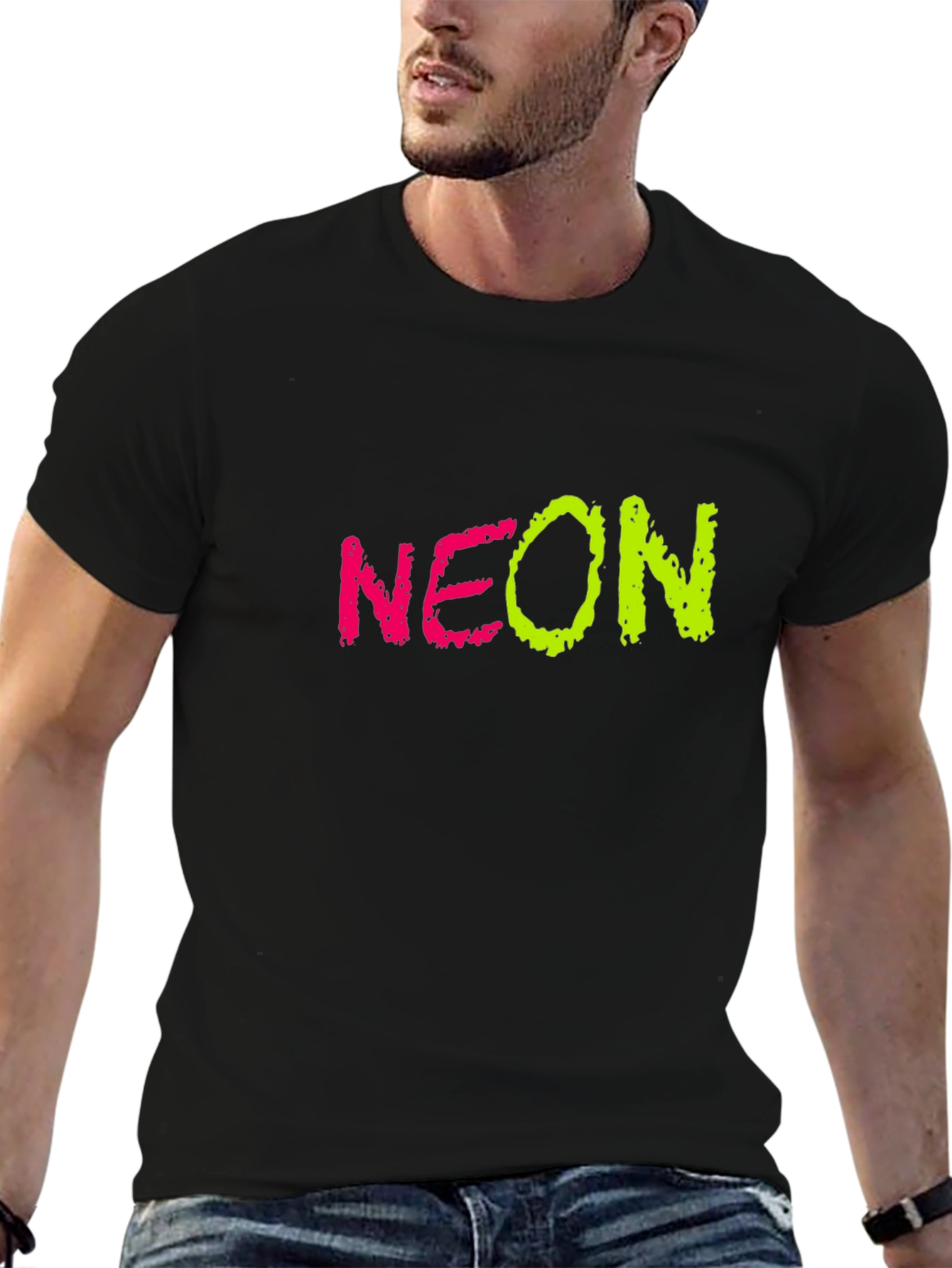 Neon Graphic Black T-Shirt
