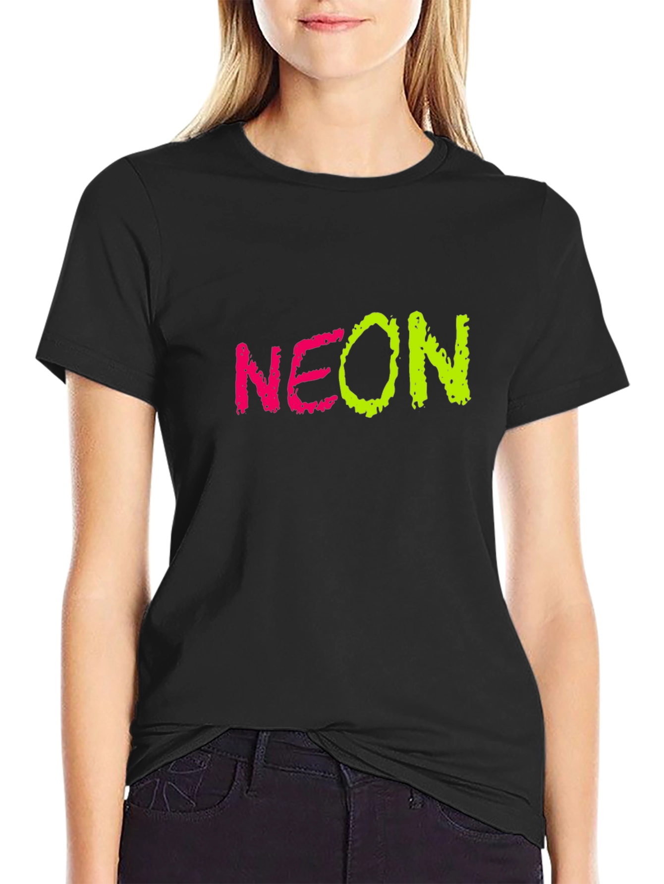 Neon Graphic Black T-Shirt