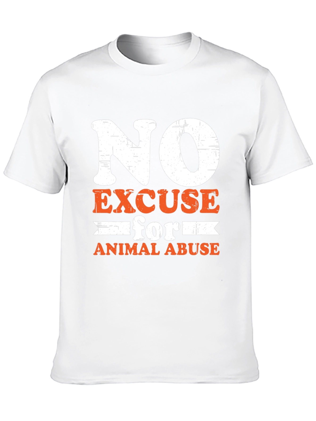 No Excuse For Animal Abuse Black Graphic T-Shirt