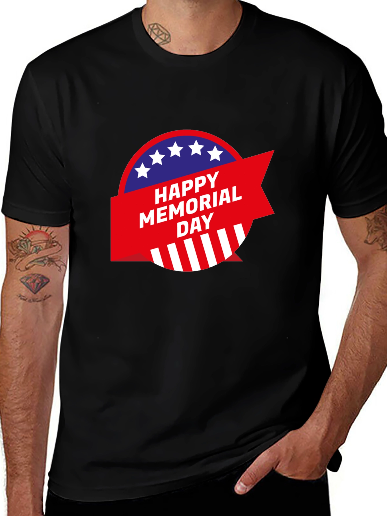 Happy Memorial Day Graphic Tee - Patriotic Style
