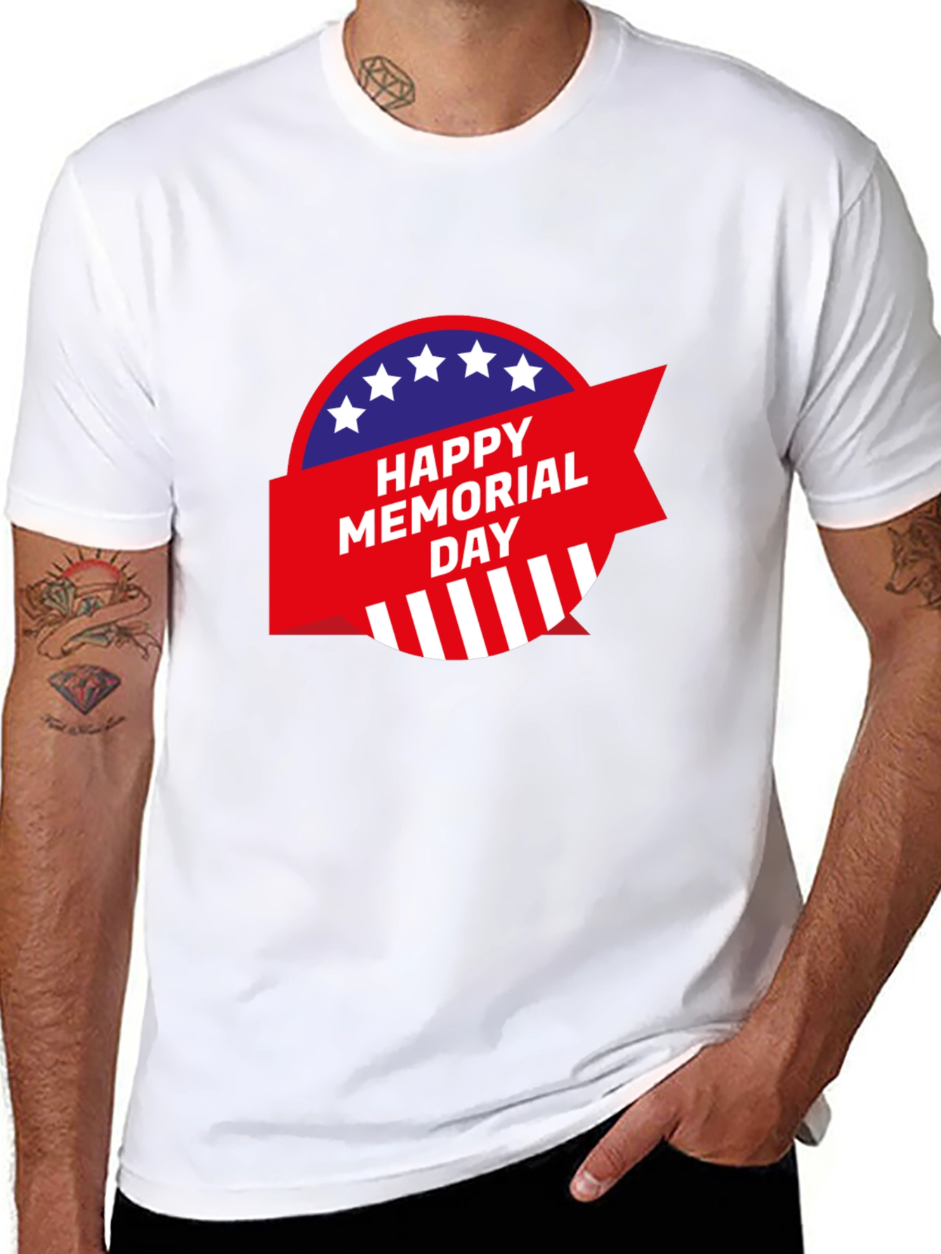 Happy Memorial Day Graphic Tee - Patriotic Style