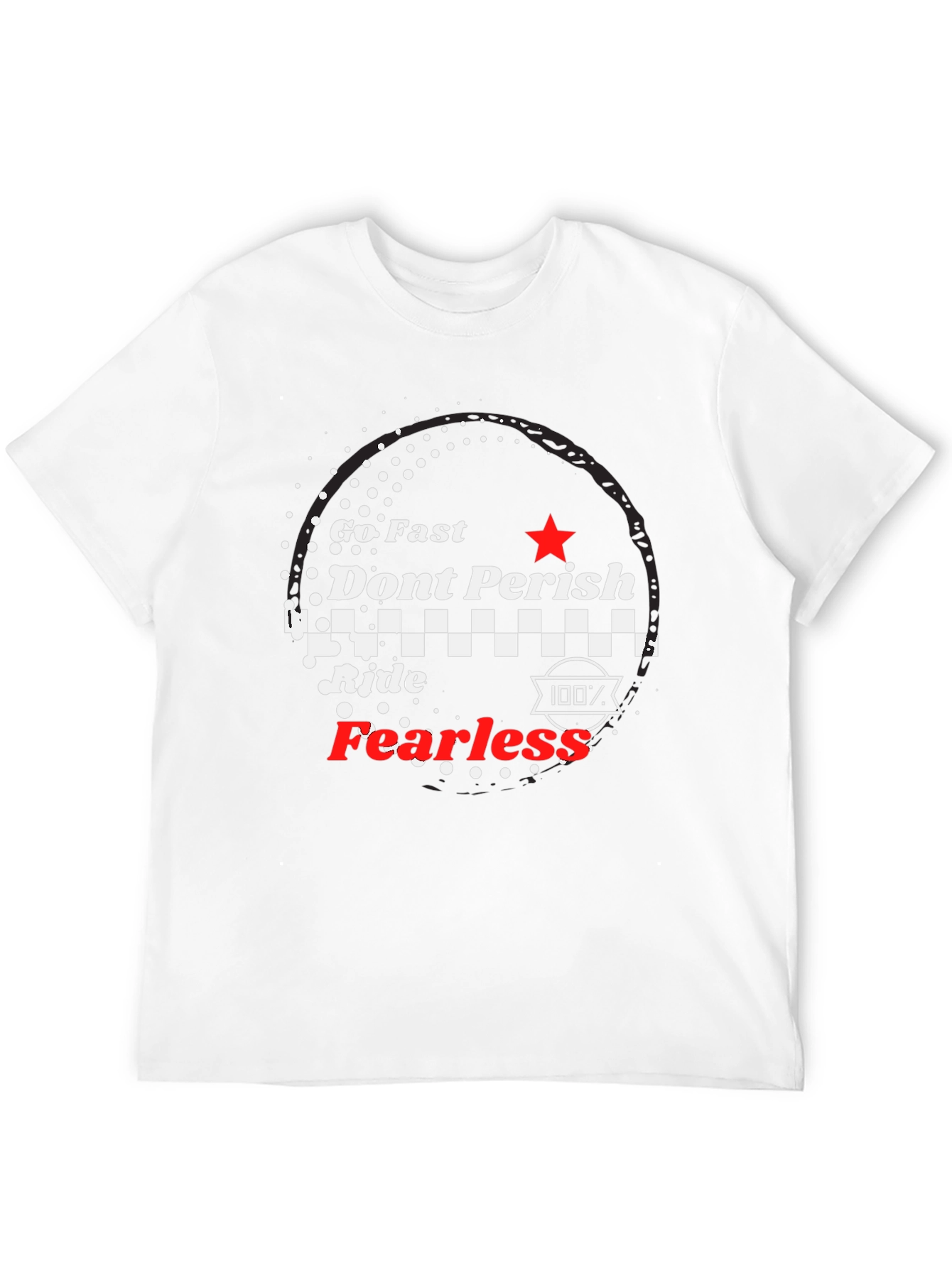 Go Fast Fearless Ride Black Graphic Tee
