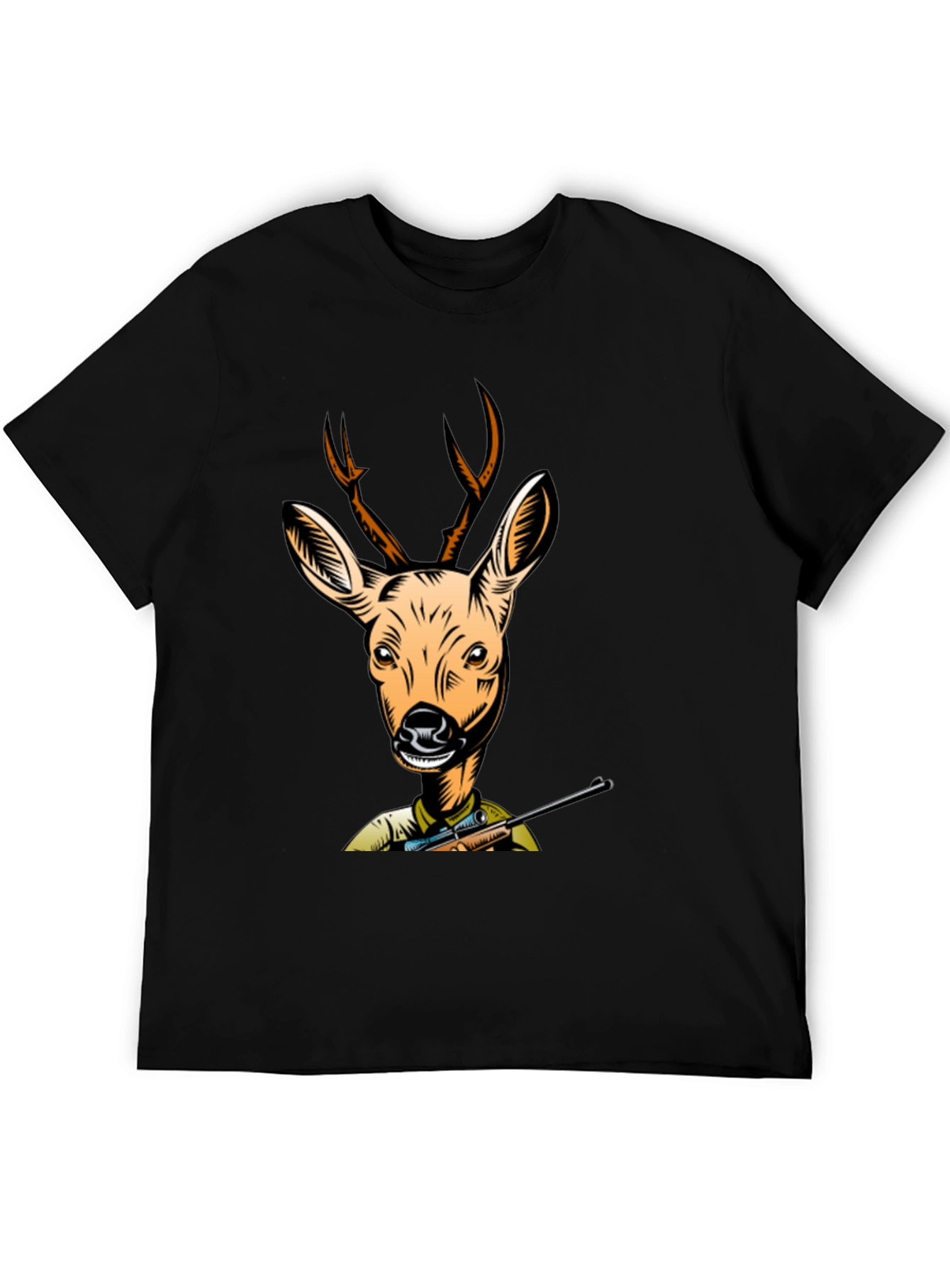 Deer Hunter T-Shirt - Black Cotton Tee