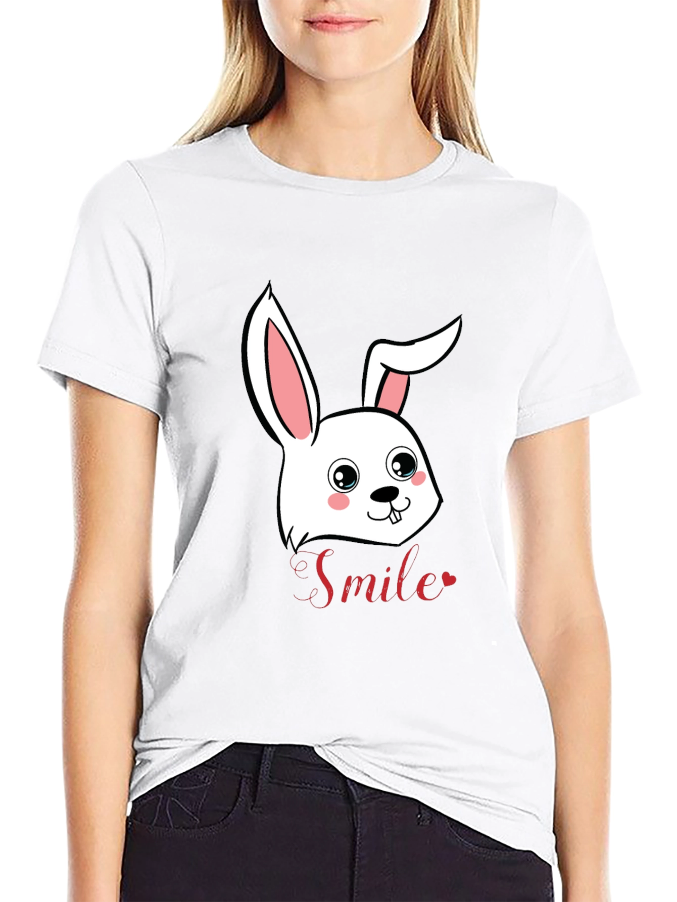Cute Bunny Smile Graphic T-Shirt