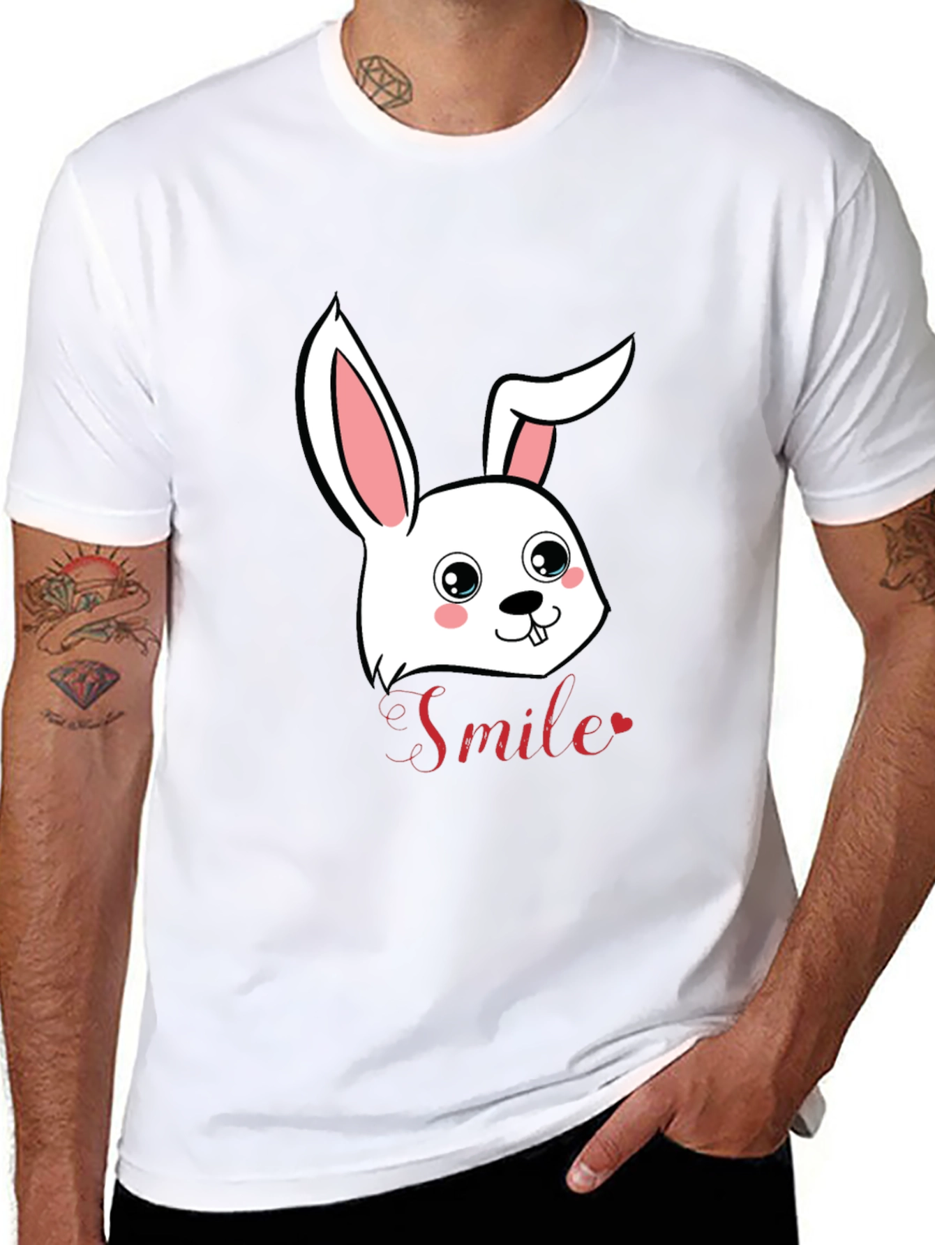 Cute Bunny Smile Graphic T-Shirt