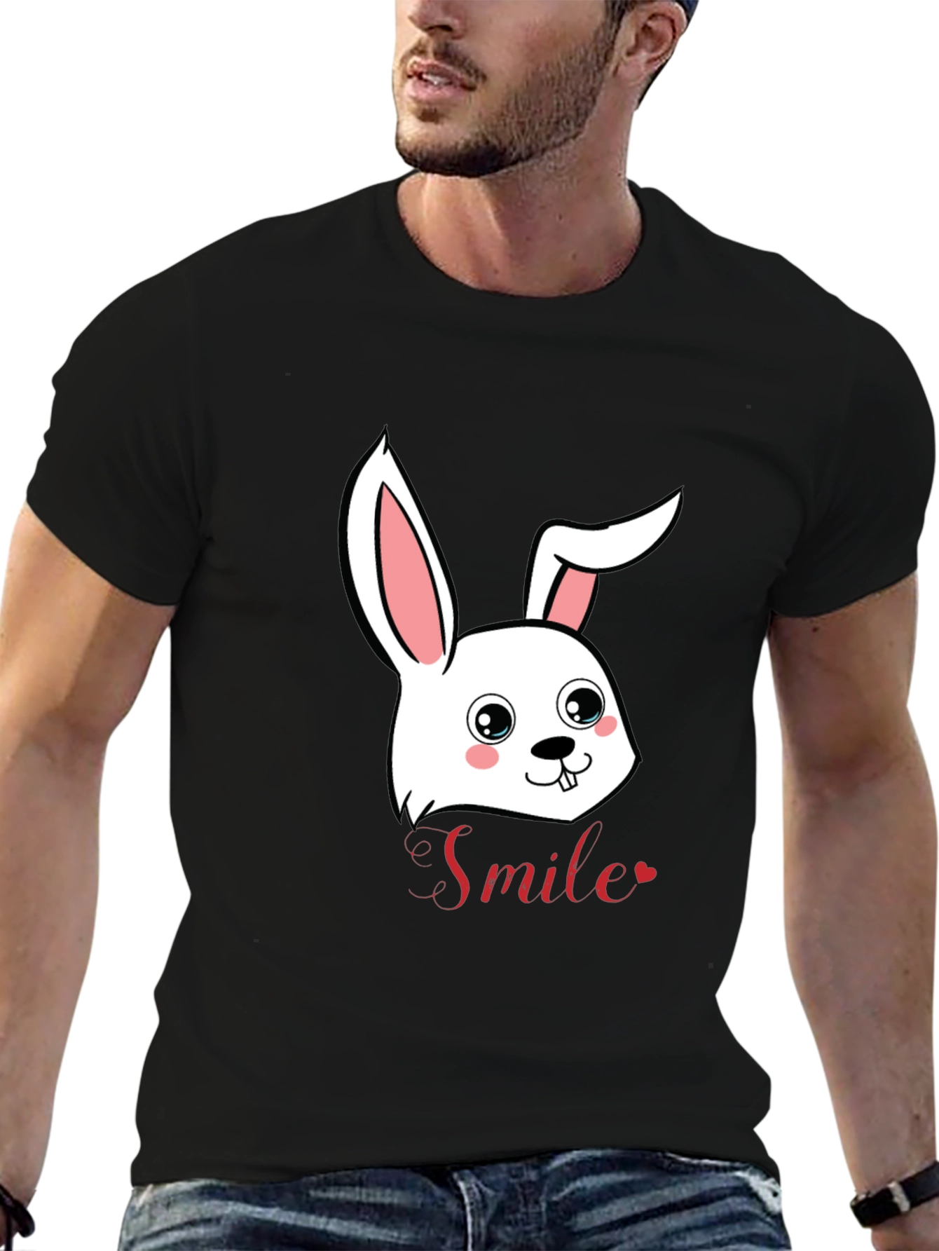 Cute Bunny Smile Graphic T-Shirt