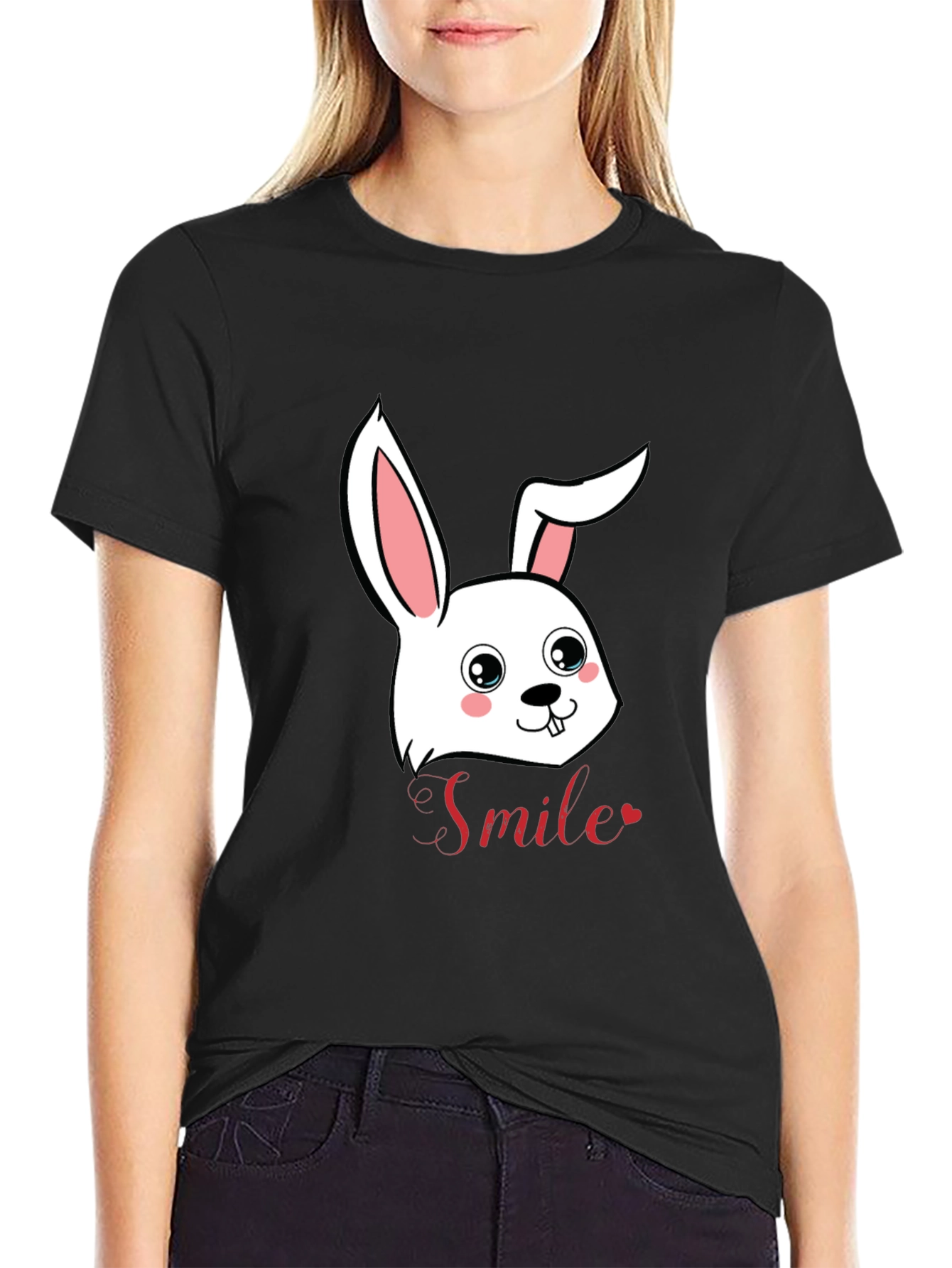 Cute Bunny Smile Graphic T-Shirt
