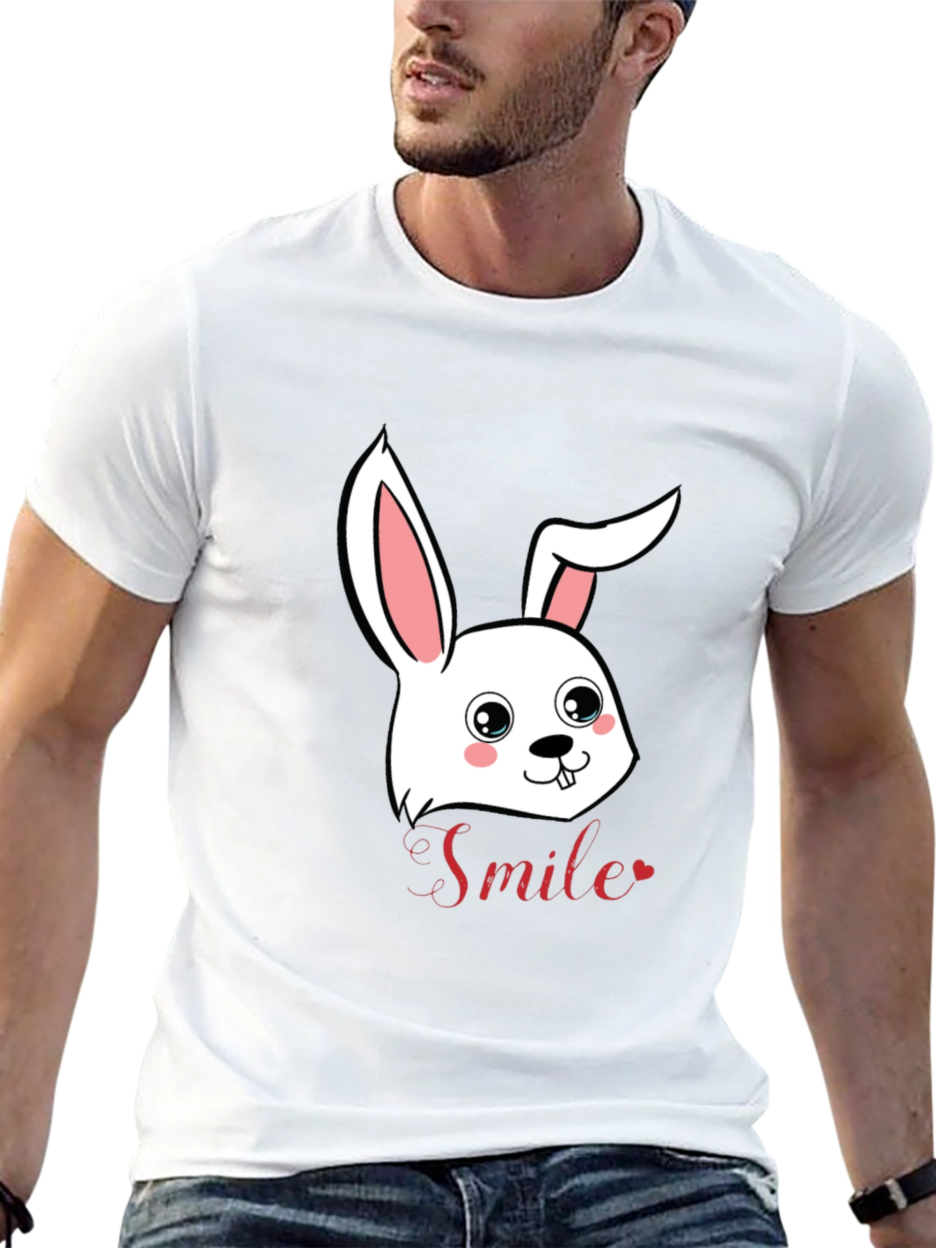 Cute Bunny Smile Graphic T-Shirt