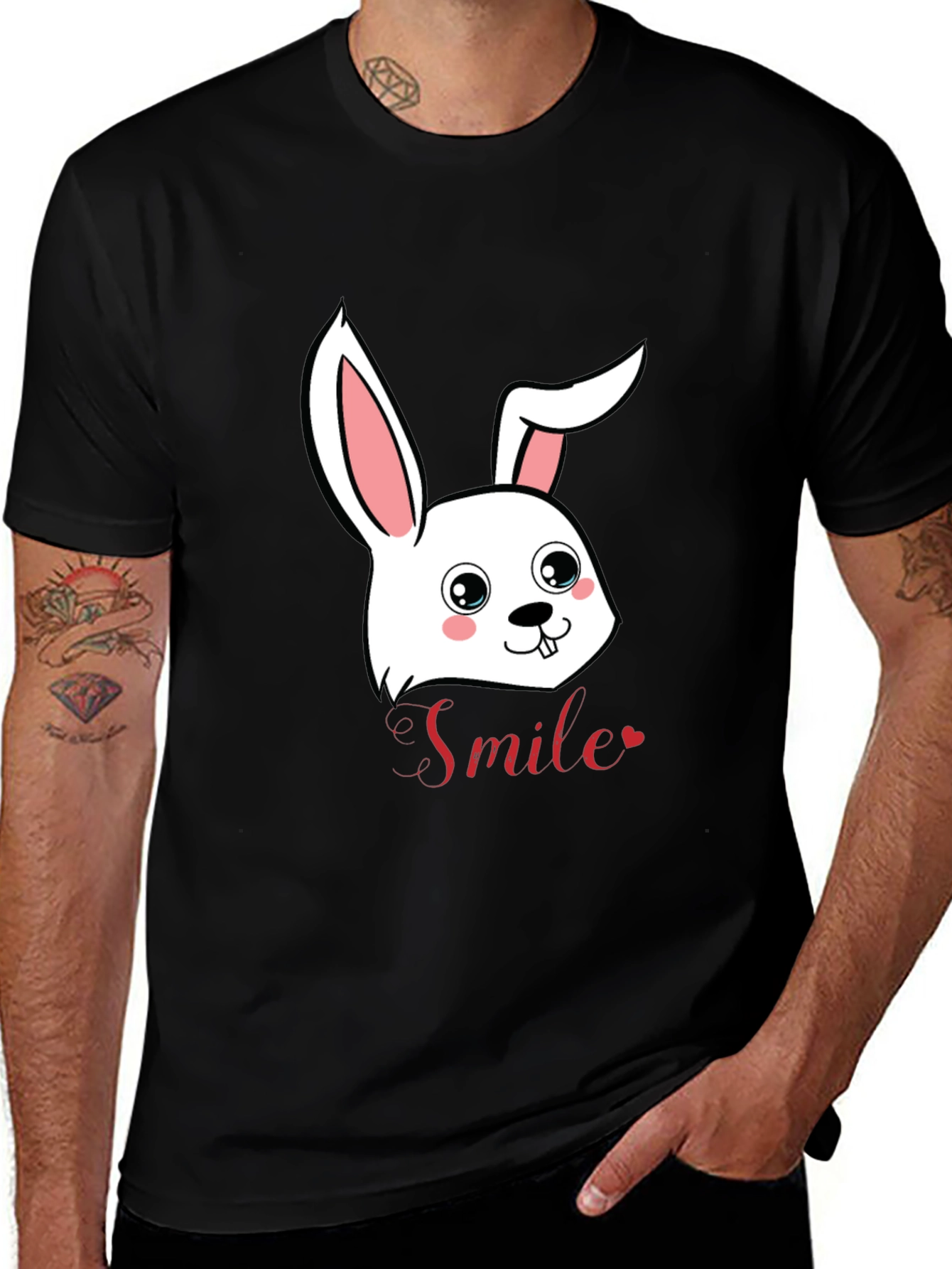 Cute Bunny Smile Graphic T-Shirt