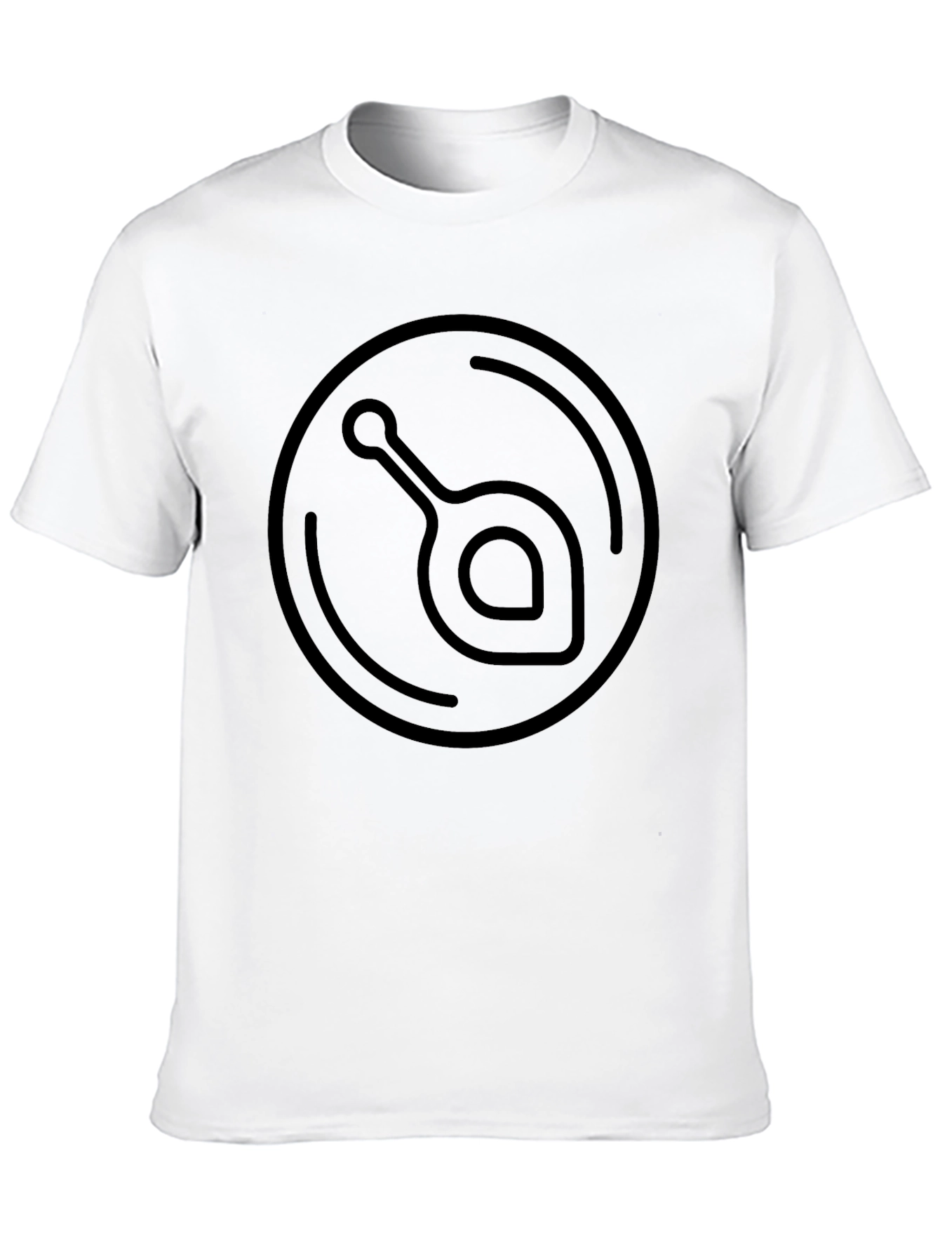 Modern Abstract Graphic Print Black Tee