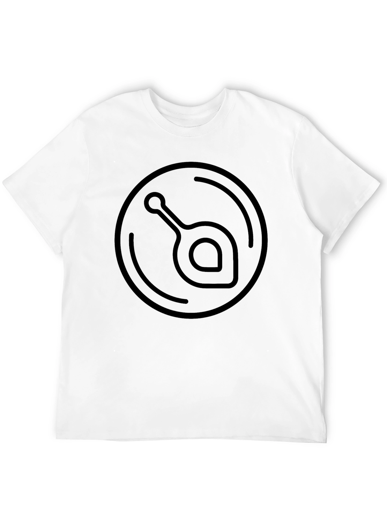 Modern Abstract Graphic Print Black Tee