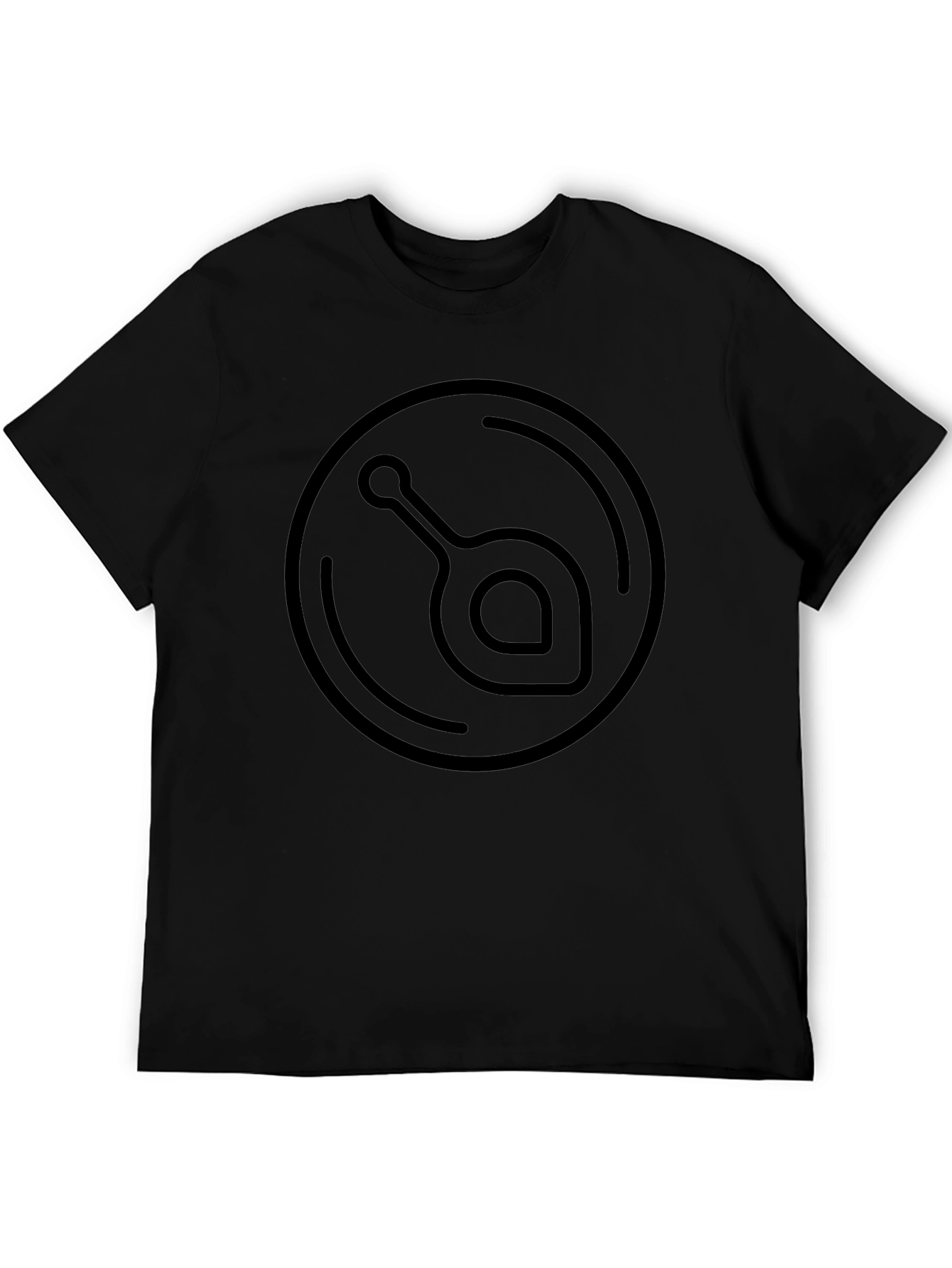 Modern Abstract Graphic Print Black Tee