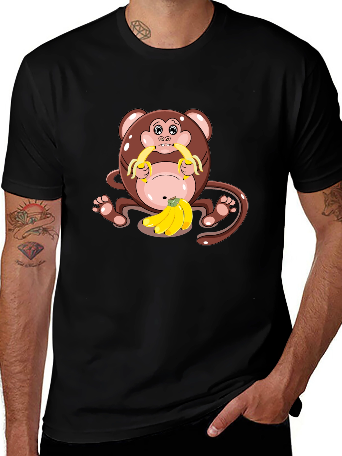 Monkey Banana Graphic Tee - Unique Fun Design