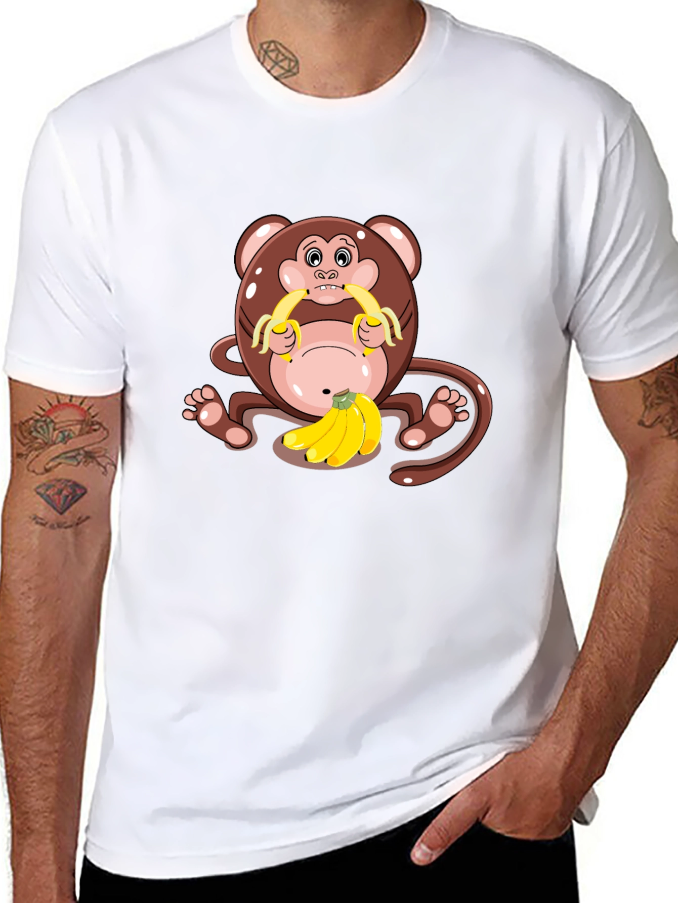 Monkey Banana Graphic Tee - Unique Fun Design