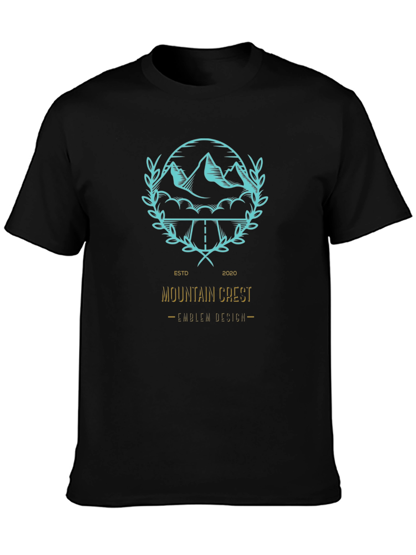 Mountain Crest Emblem Graphic Tee - Black