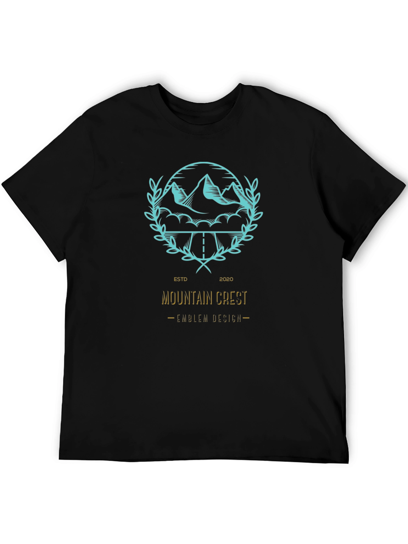 Mountain Crest Emblem Graphic Tee - Black