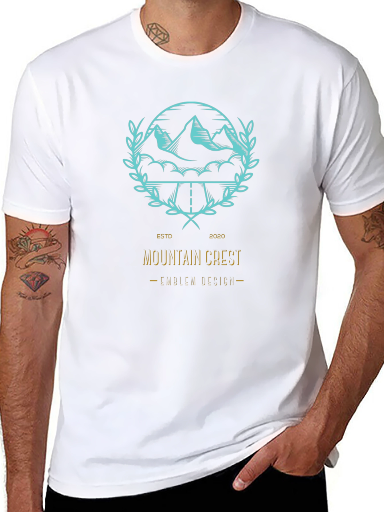 Mountain Crest Emblem Graphic Tee - Black