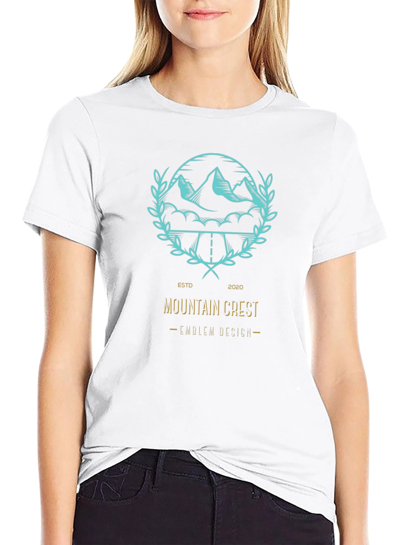 Mountain Crest Emblem Graphic Tee - Black
