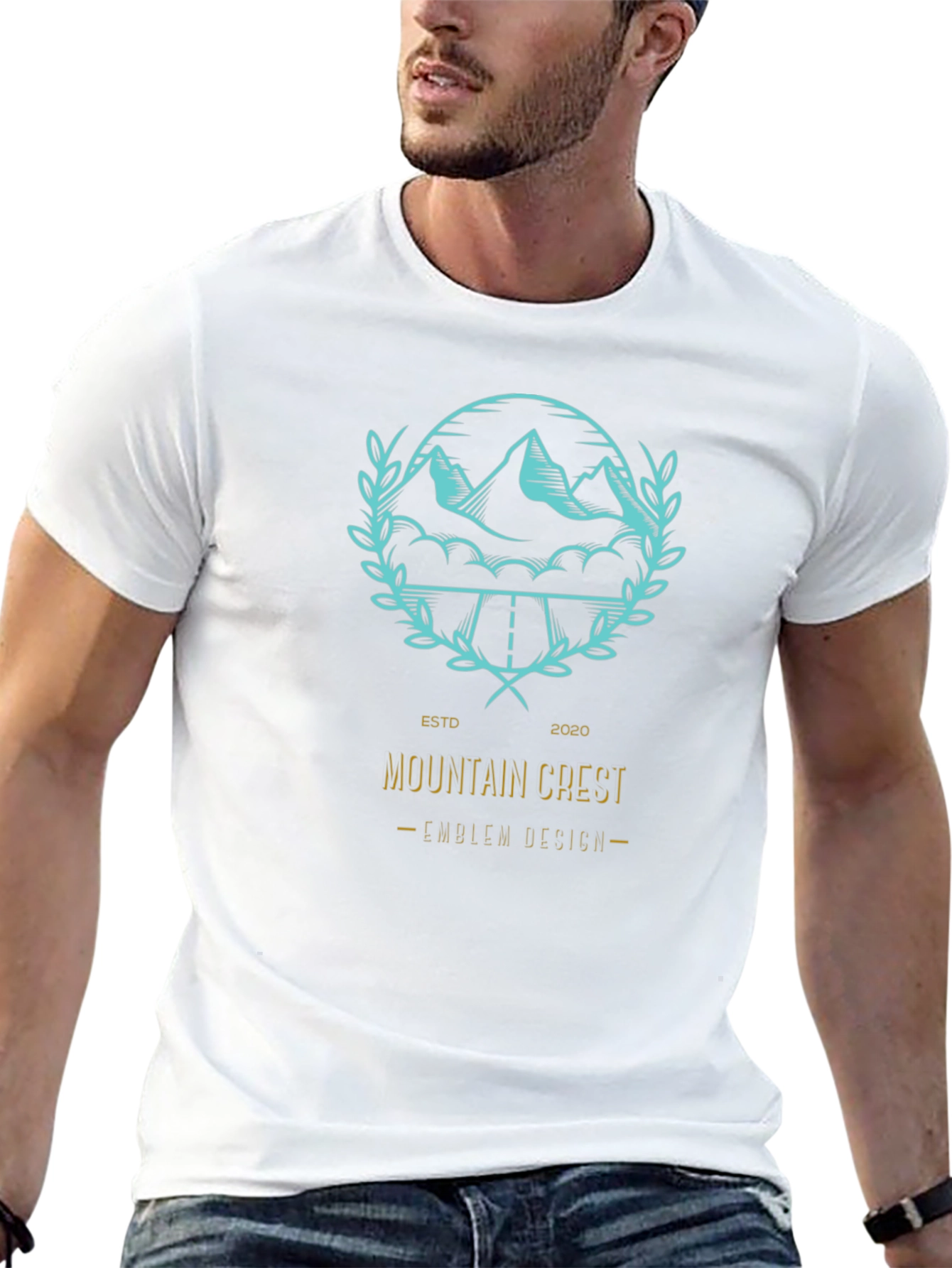 Mountain Crest Emblem Graphic Tee - Black