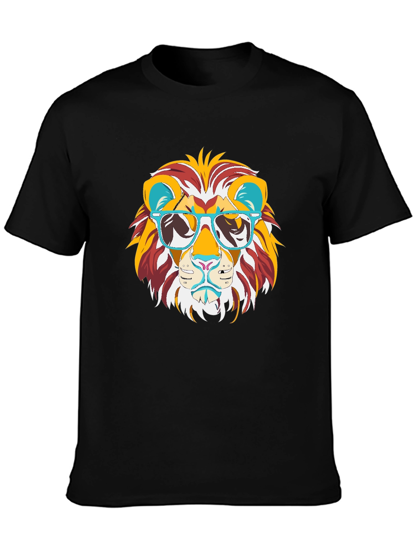 Cool Lion Graphic Tee - Black Cotton T-Shirt