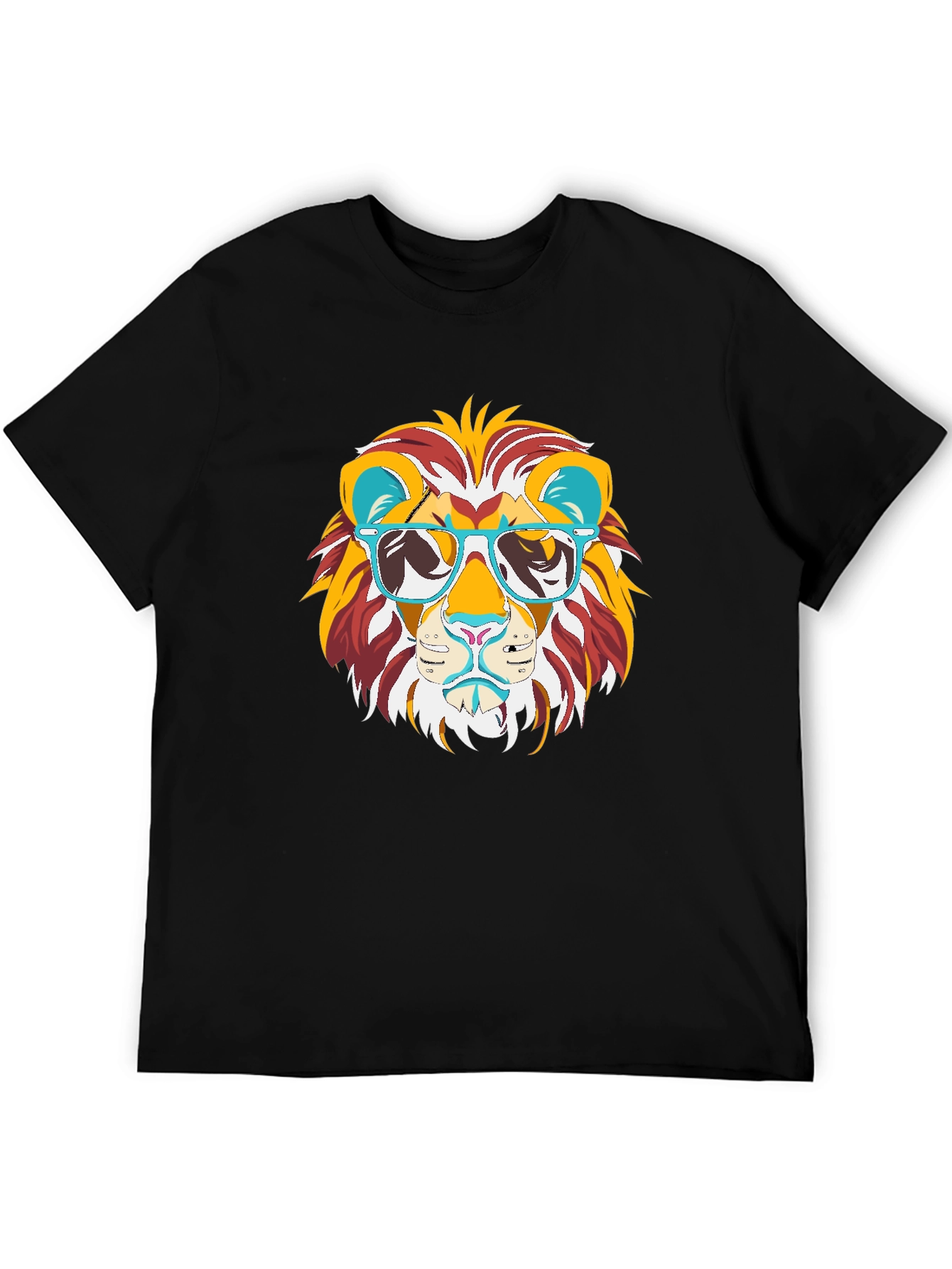 Cool Lion Graphic Tee - Black Cotton T-Shirt