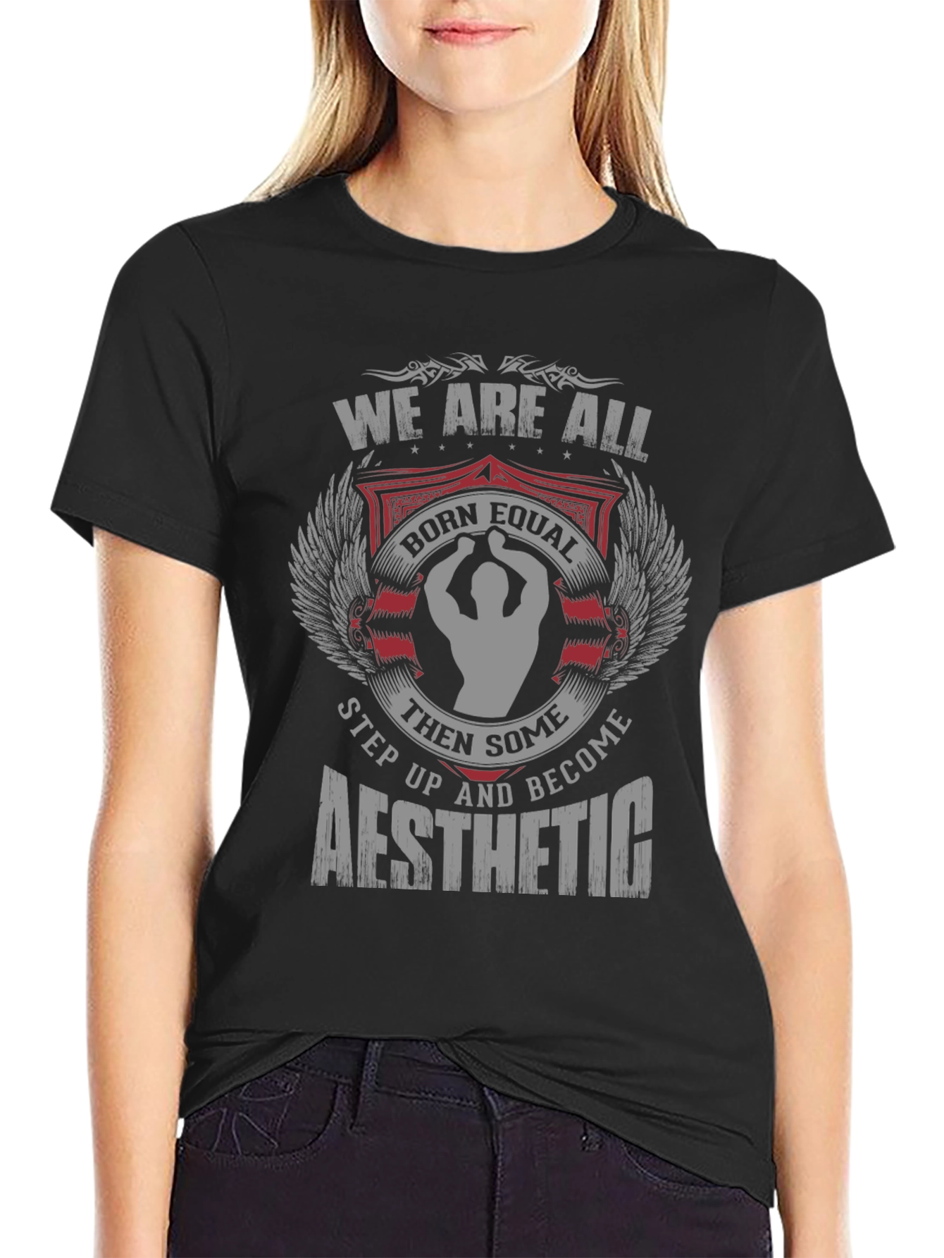 We are all born equal aesthetic black T-shirt