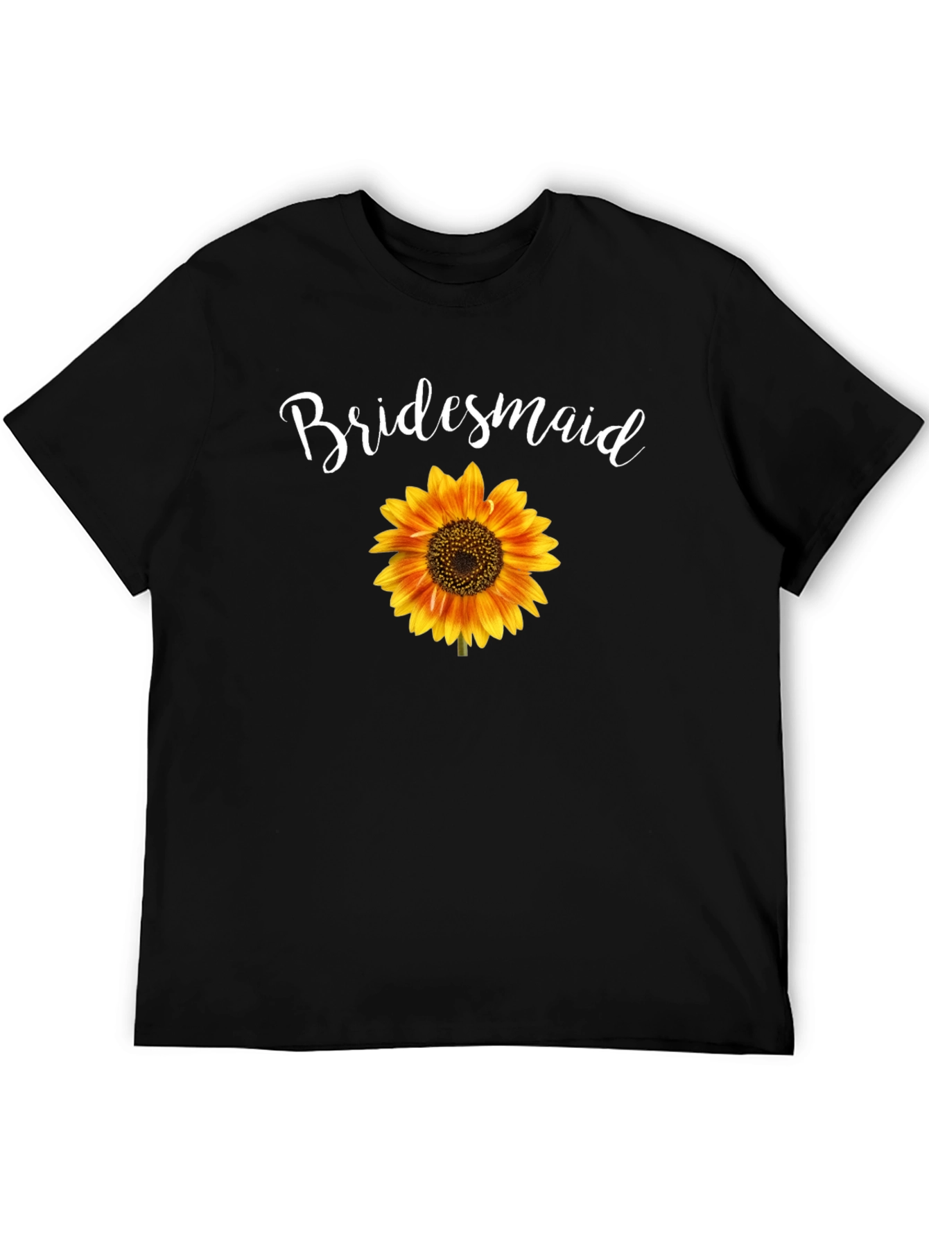 Bridesmaid Sunflower Graphic Tee - Black