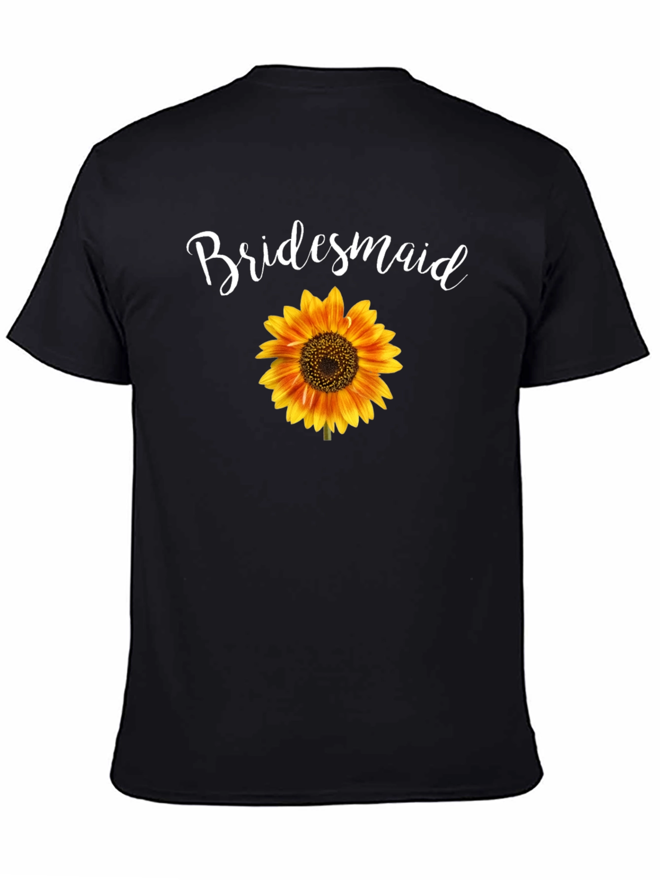 Bridesmaid Sunflower Graphic Tee - Black