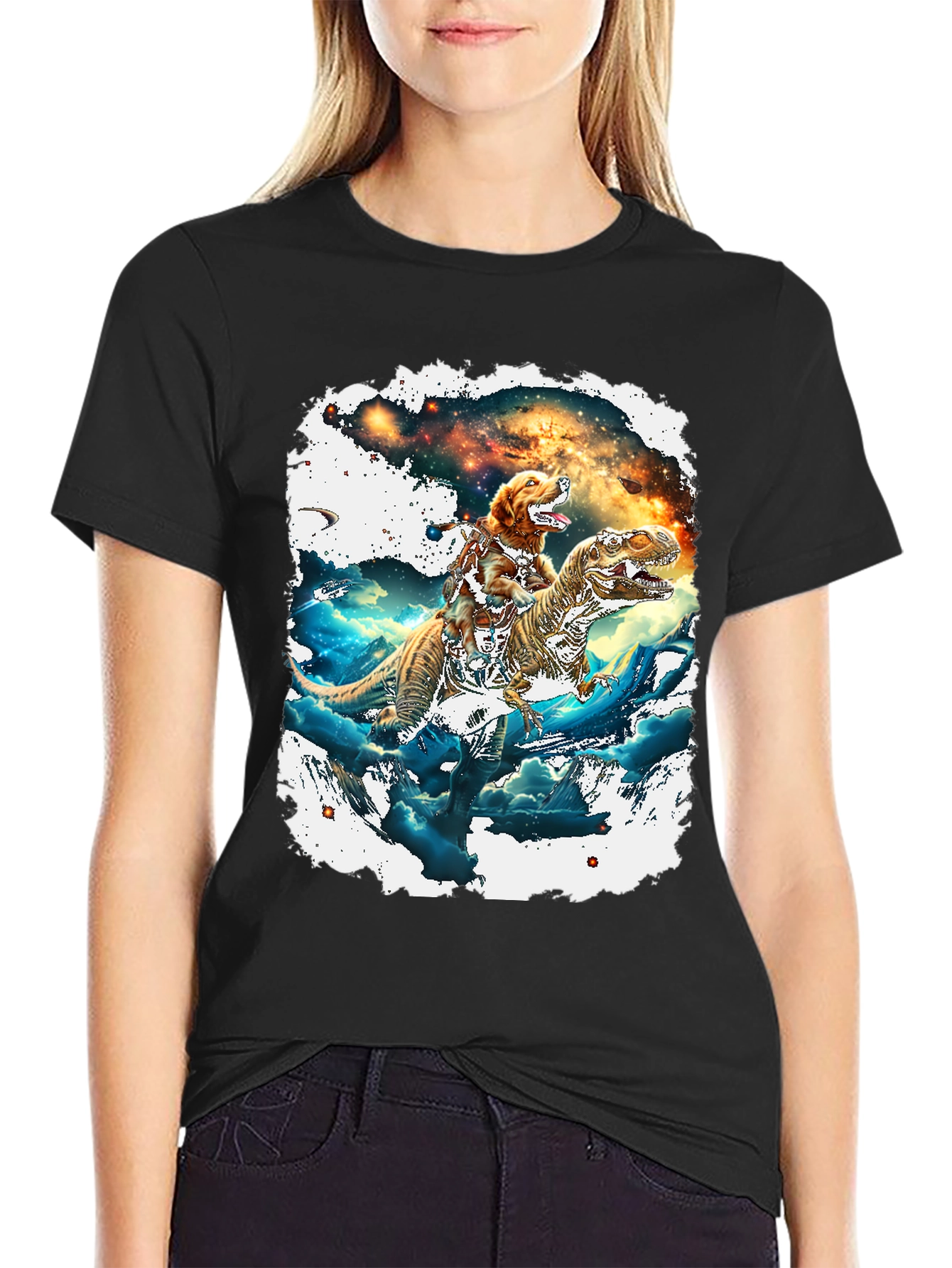 Dog Riding T-Rex T-Shirt