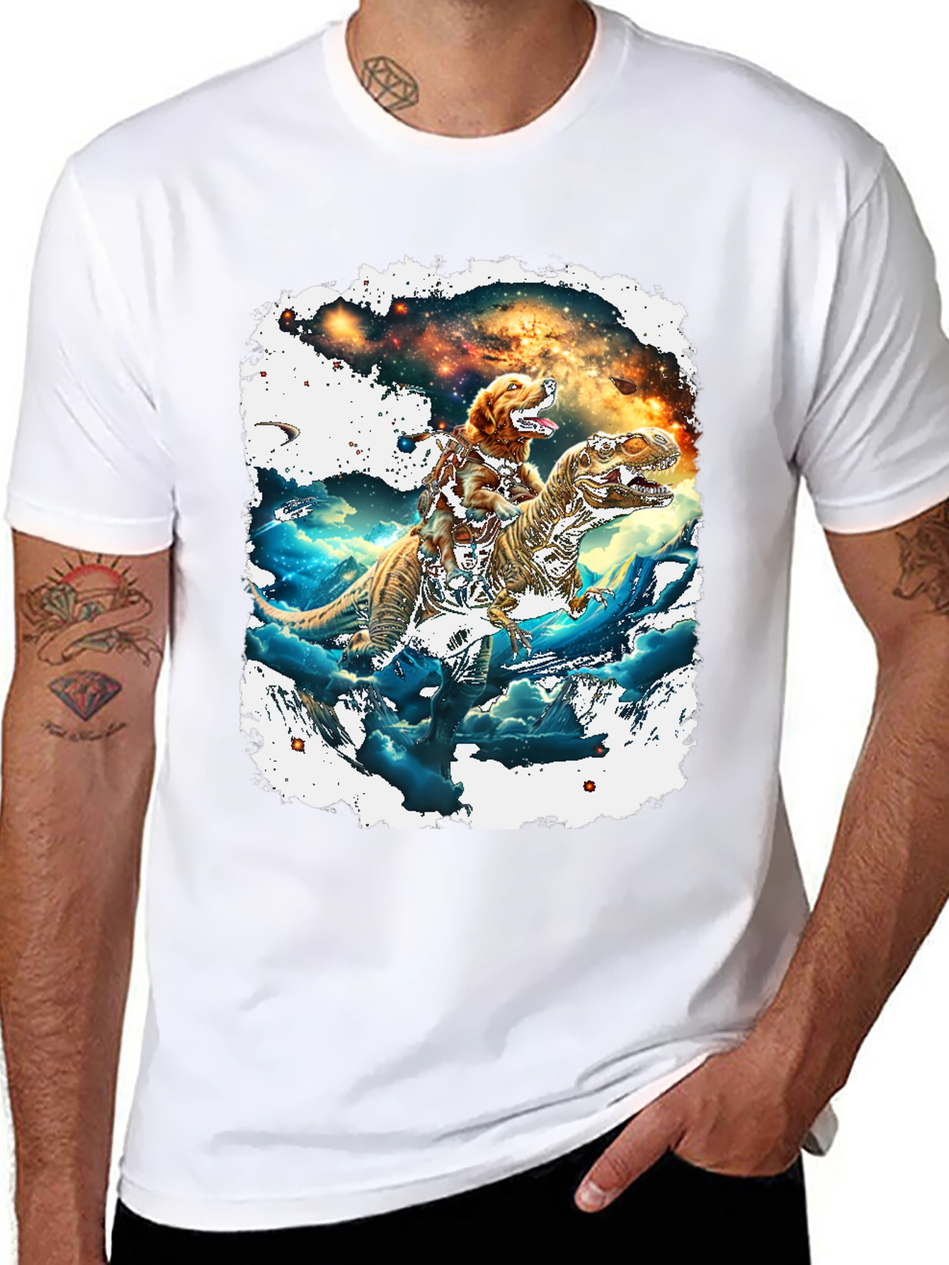 Dog Riding T-Rex T-Shirt