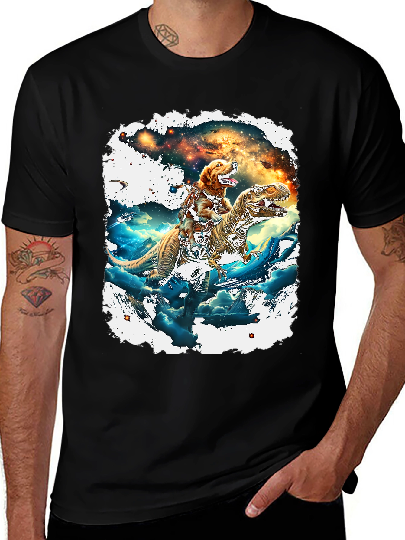 Dog Riding T-Rex T-Shirt