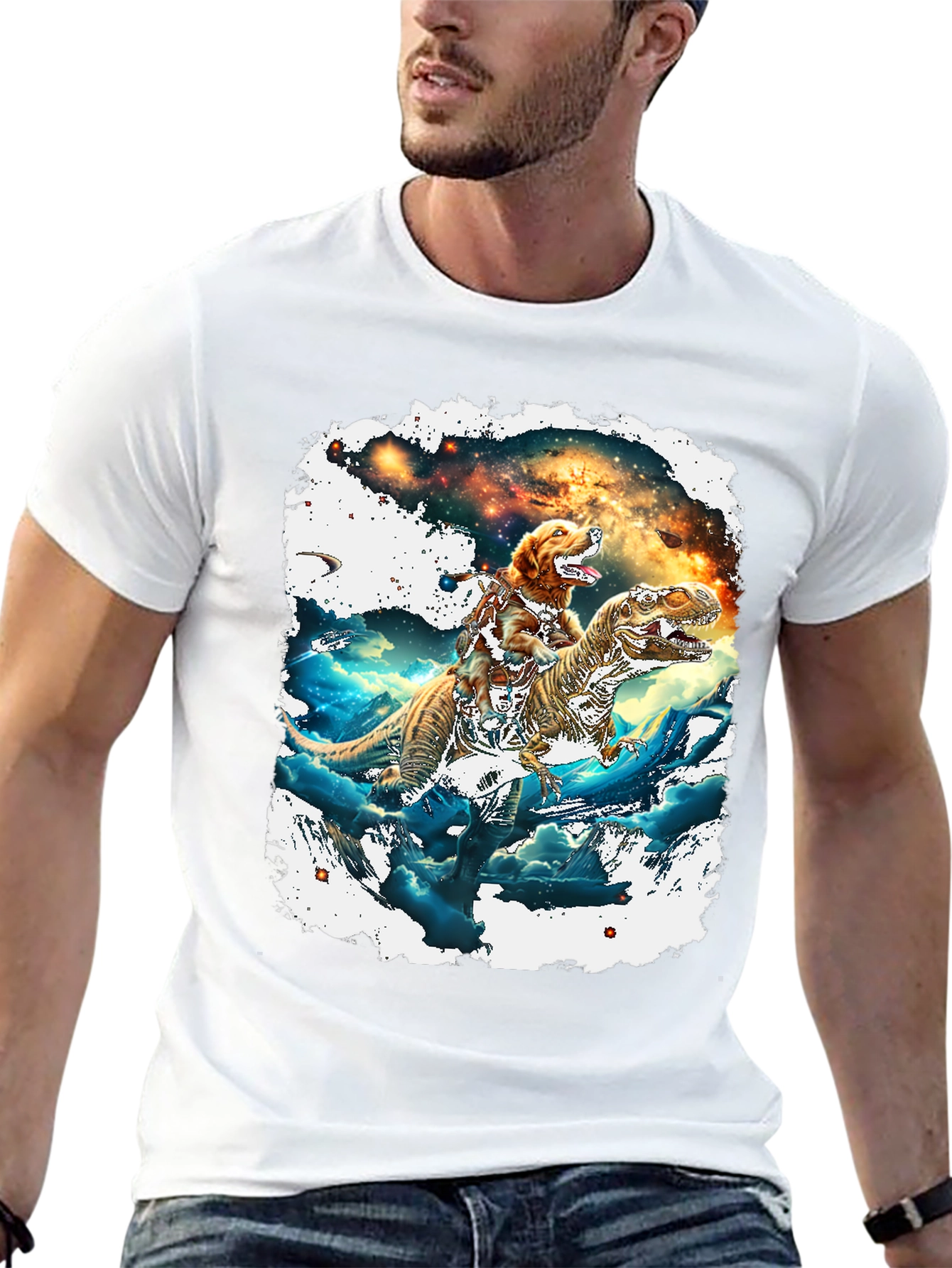 Dog Riding T-Rex T-Shirt