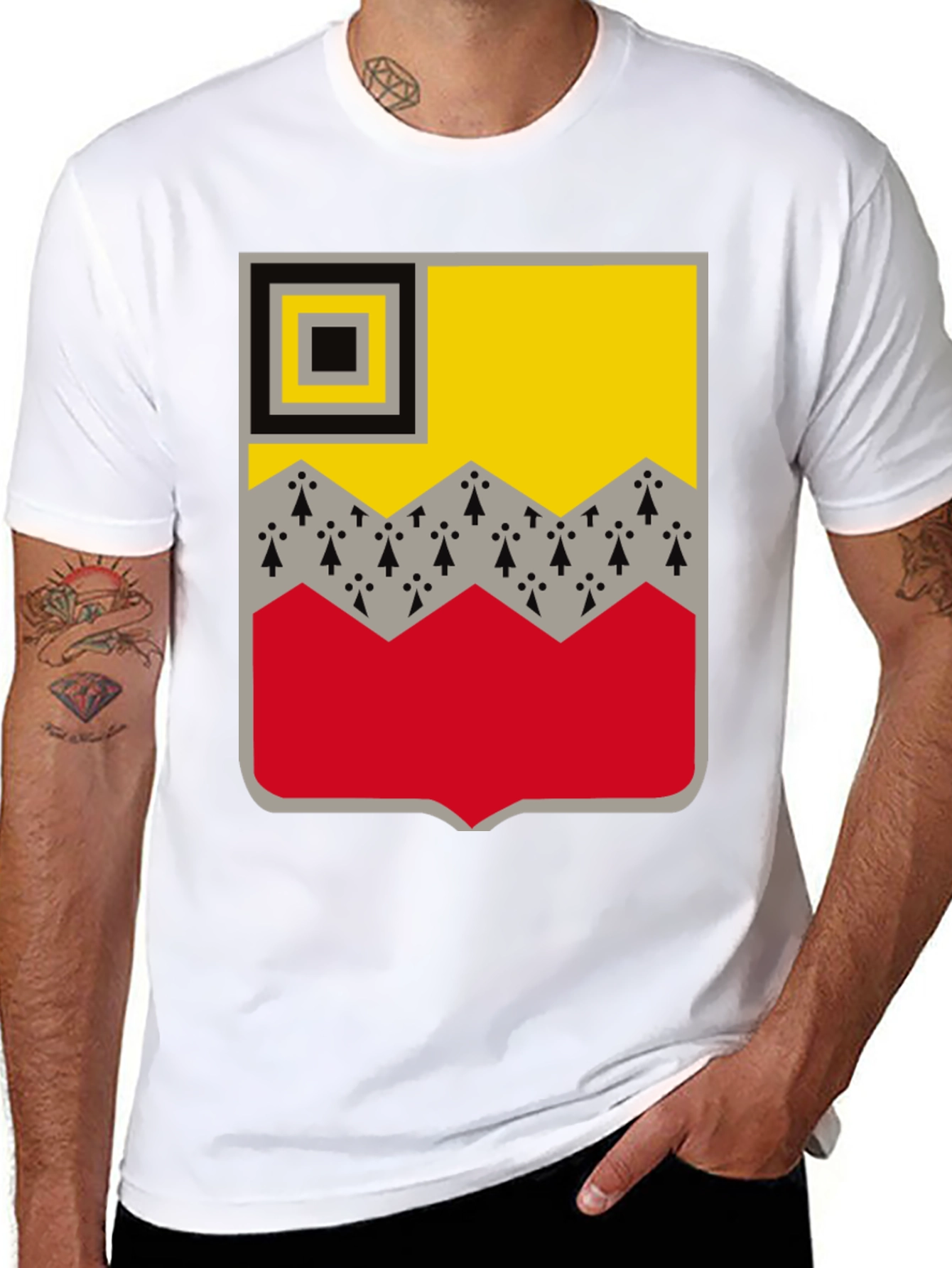 Breton Symbol Graphic Tee - Black Crew Neck T-Shirt