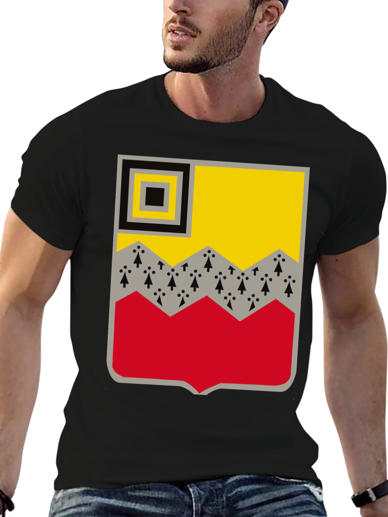 Breton Symbol Graphic Tee - Black Crew Neck T-Shirt