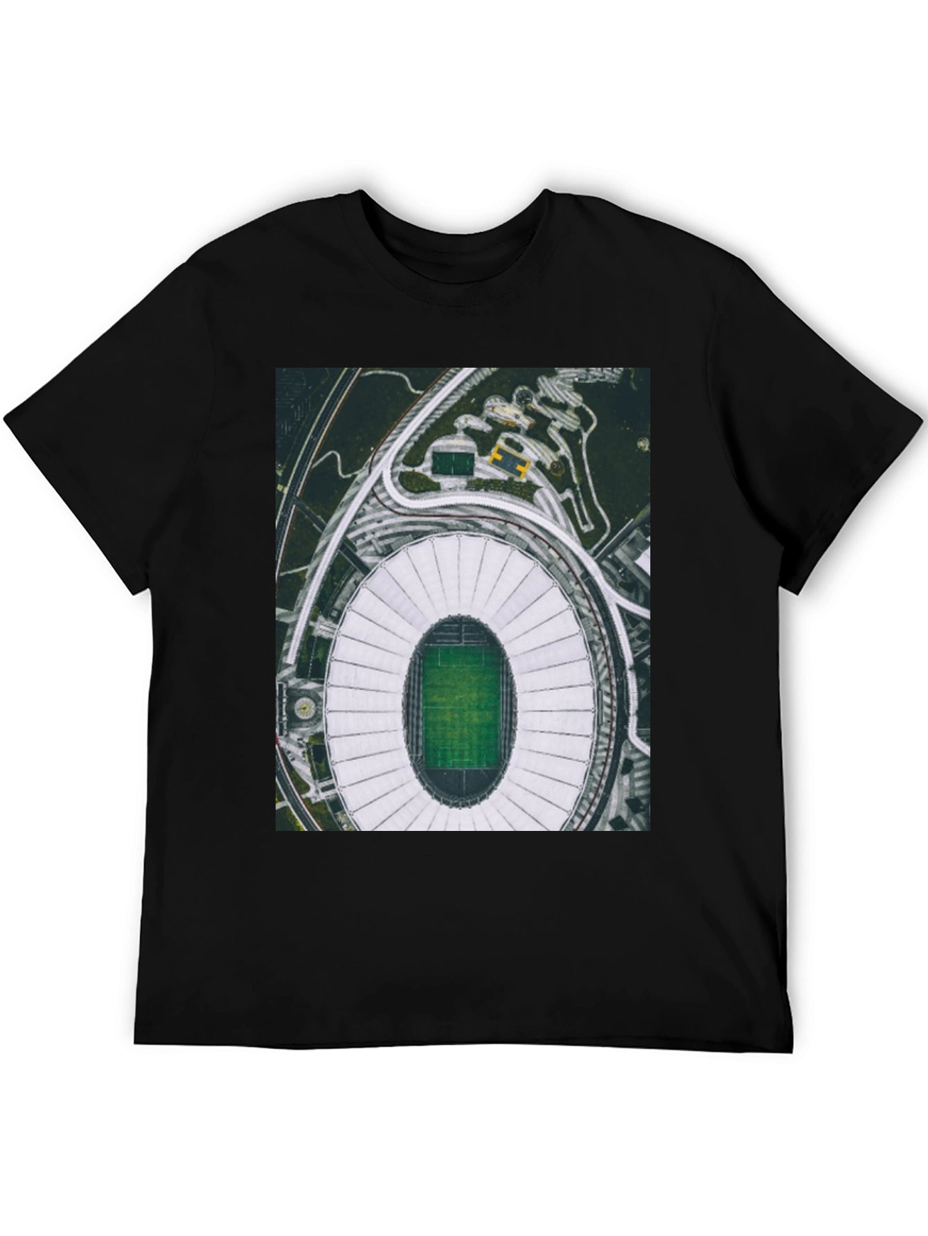Stadium Graphic Tee - Black Cotton Blend Shirt