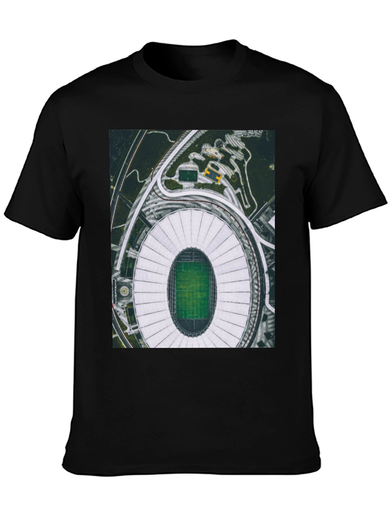 Stadium Graphic Tee - Black Cotton Blend Shirt