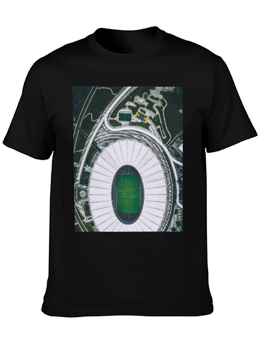 Stadium Graphic Tee - Black Cotton Blend Shirt