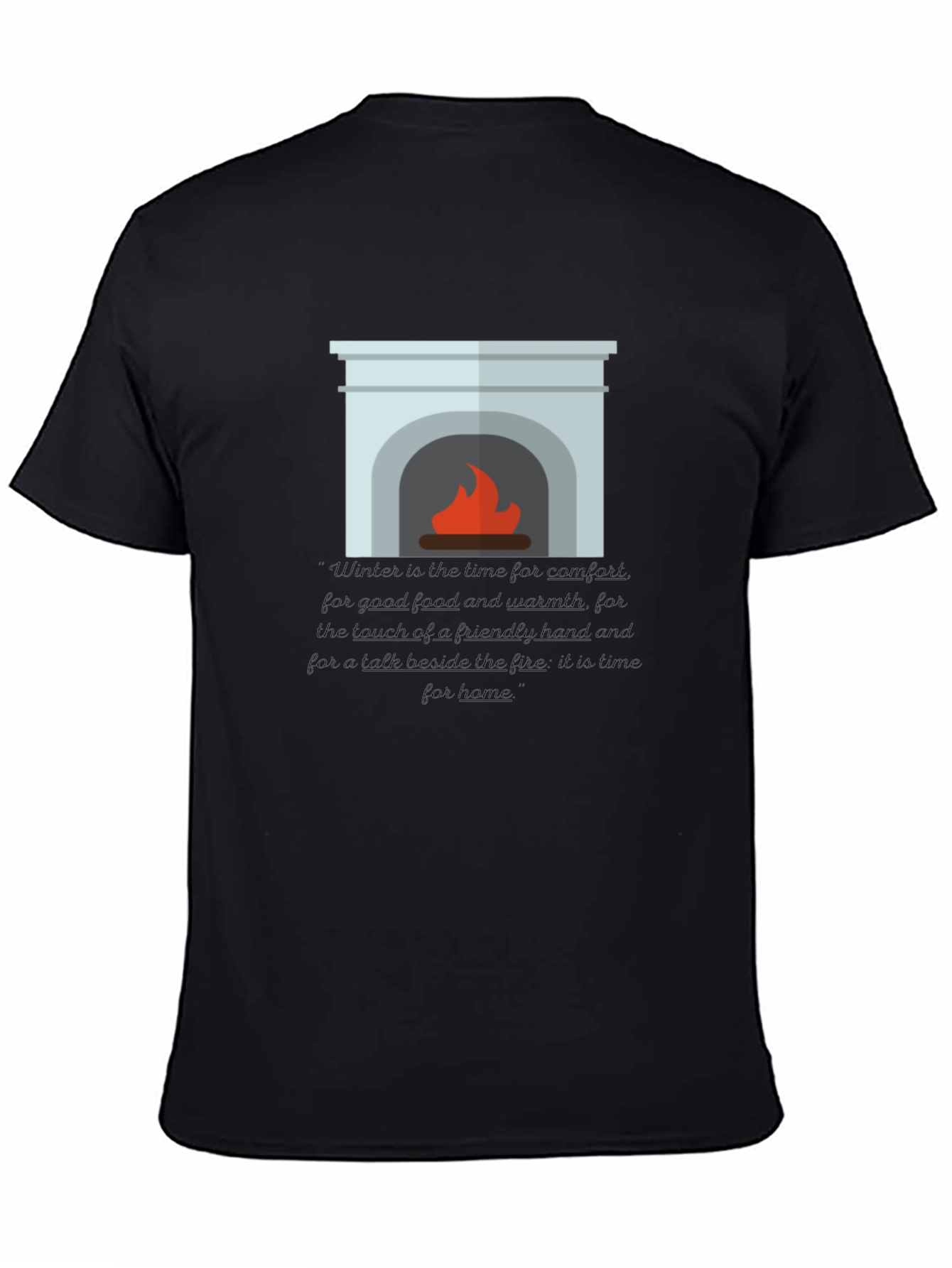 Cozy Fireplace Graphic Tee - Comfort & Style