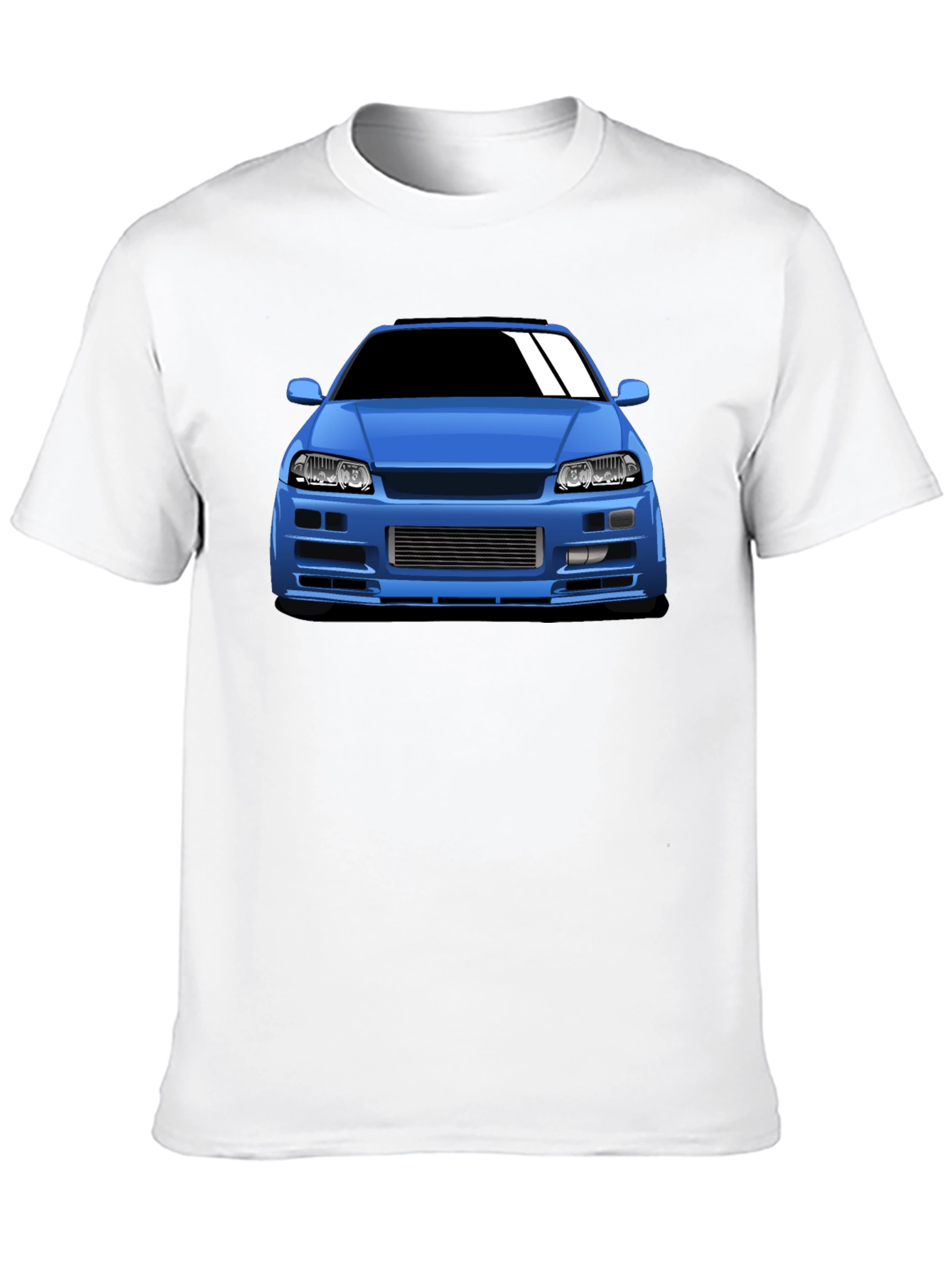 Blue Car Graphic T-Shirt - Automotive Enthusiast Apparel